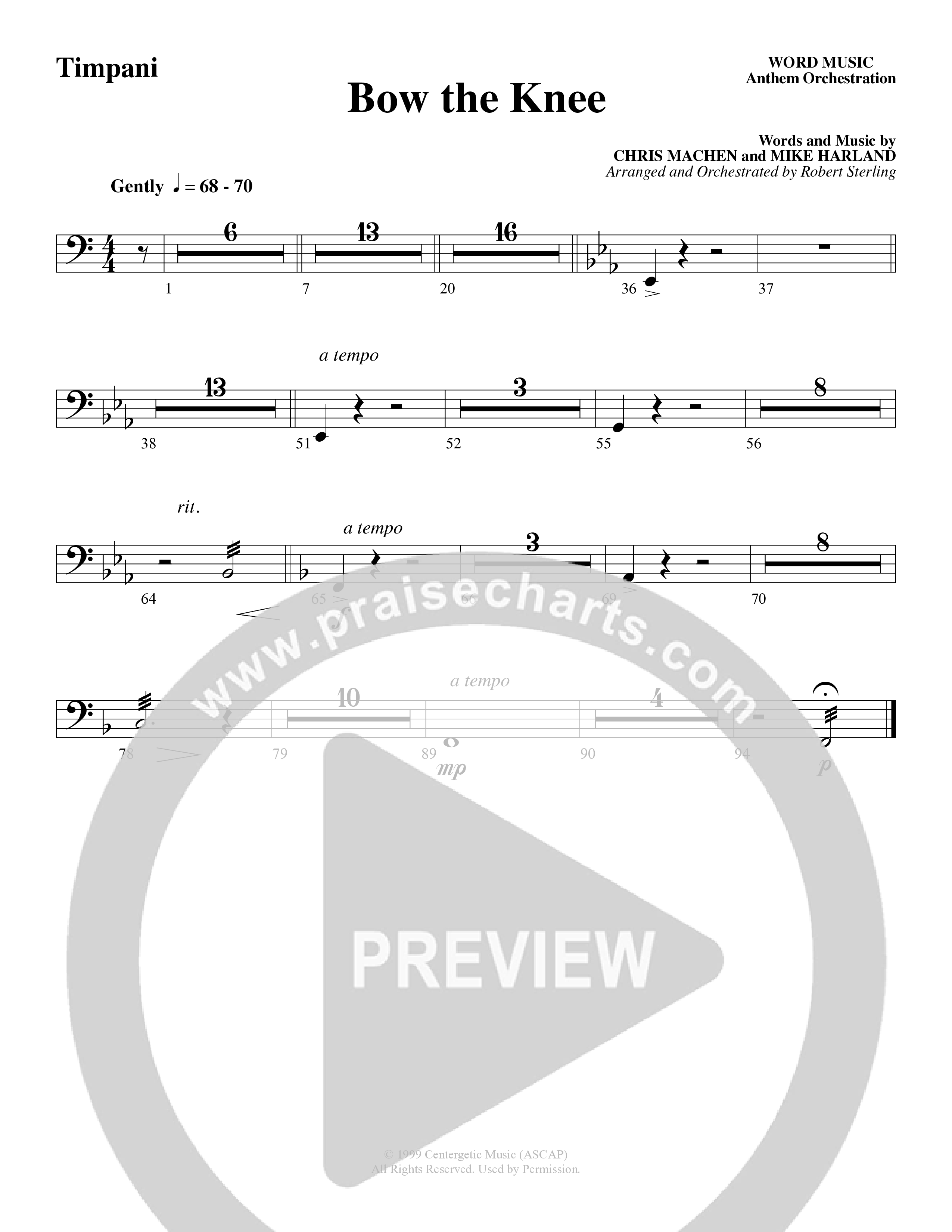 Bow The Knee (Choral Anthem SATB) Percussion (Word Music Choral / Robert Sterling)