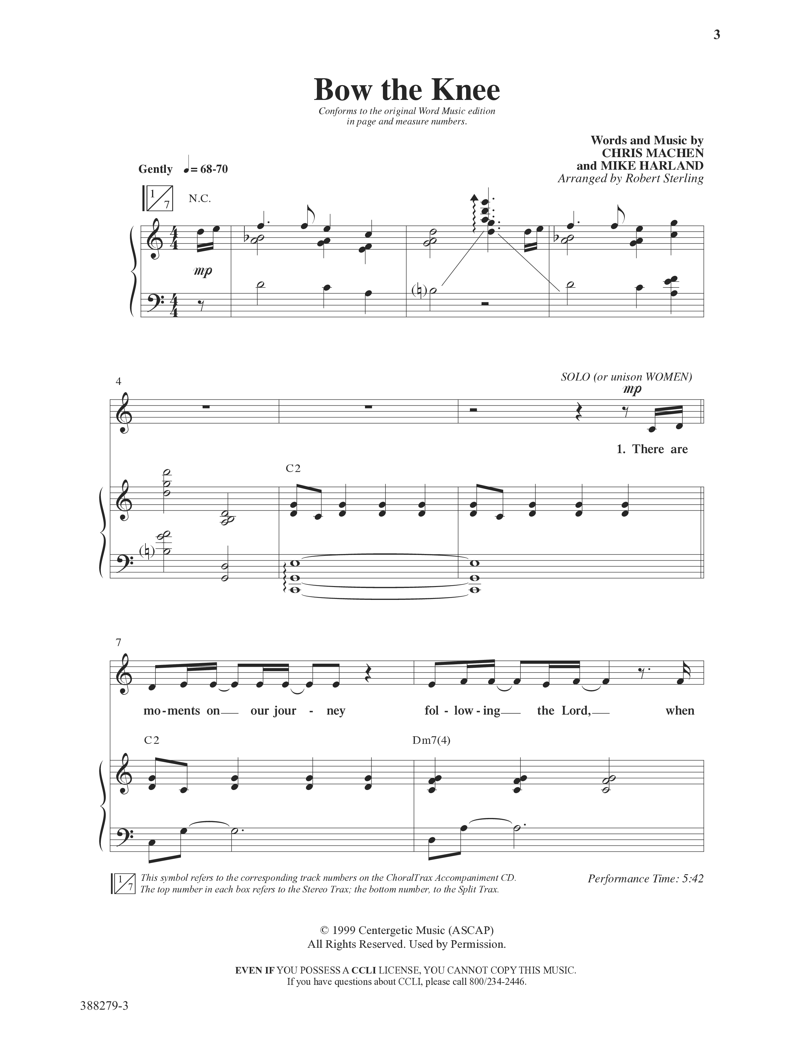Bow The Knee (Choral Anthem SATB) Anthem (SATB/Piano) (Word Music Choral / Robert Sterling)