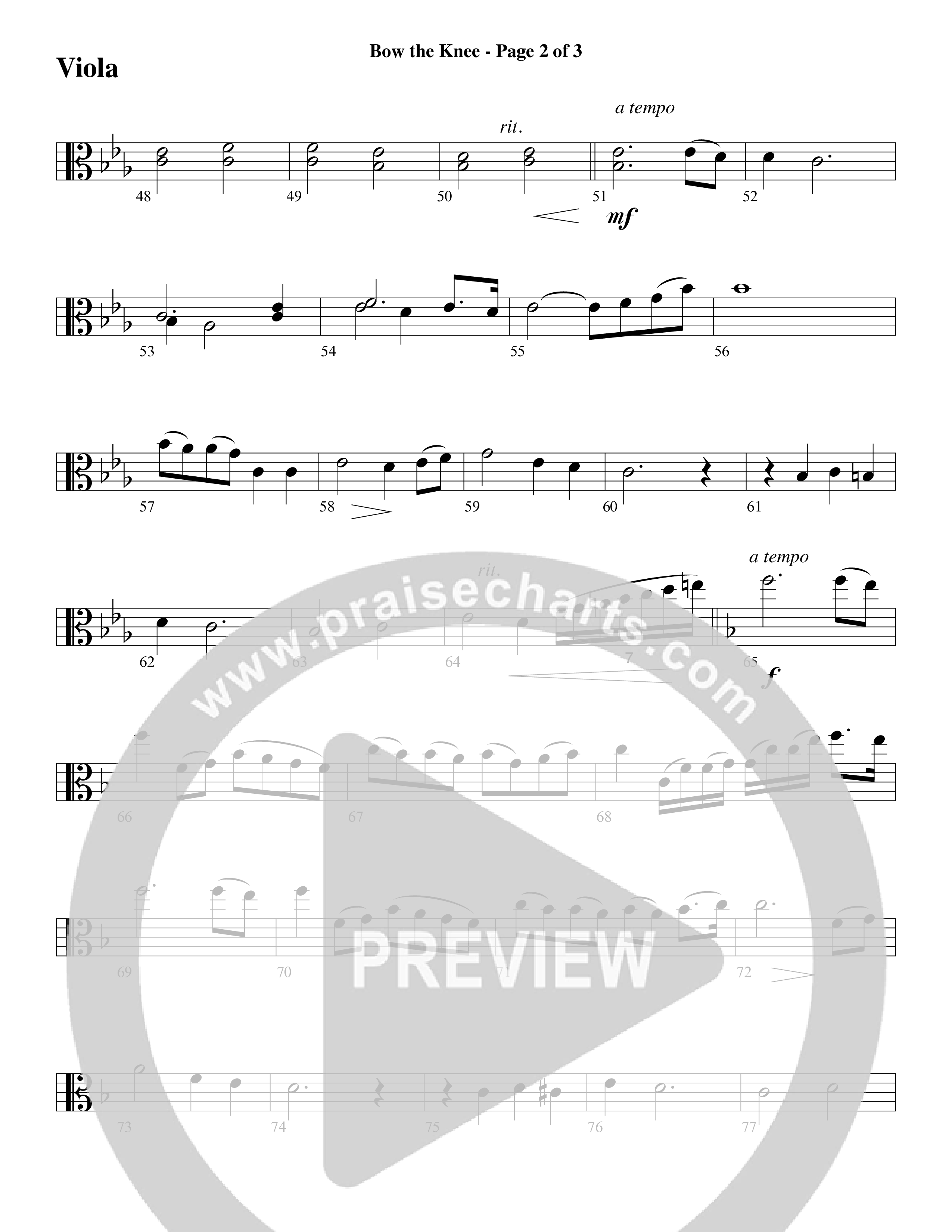 Bow The Knee (Choral Anthem SATB) Viola (Word Music Choral / Robert Sterling)