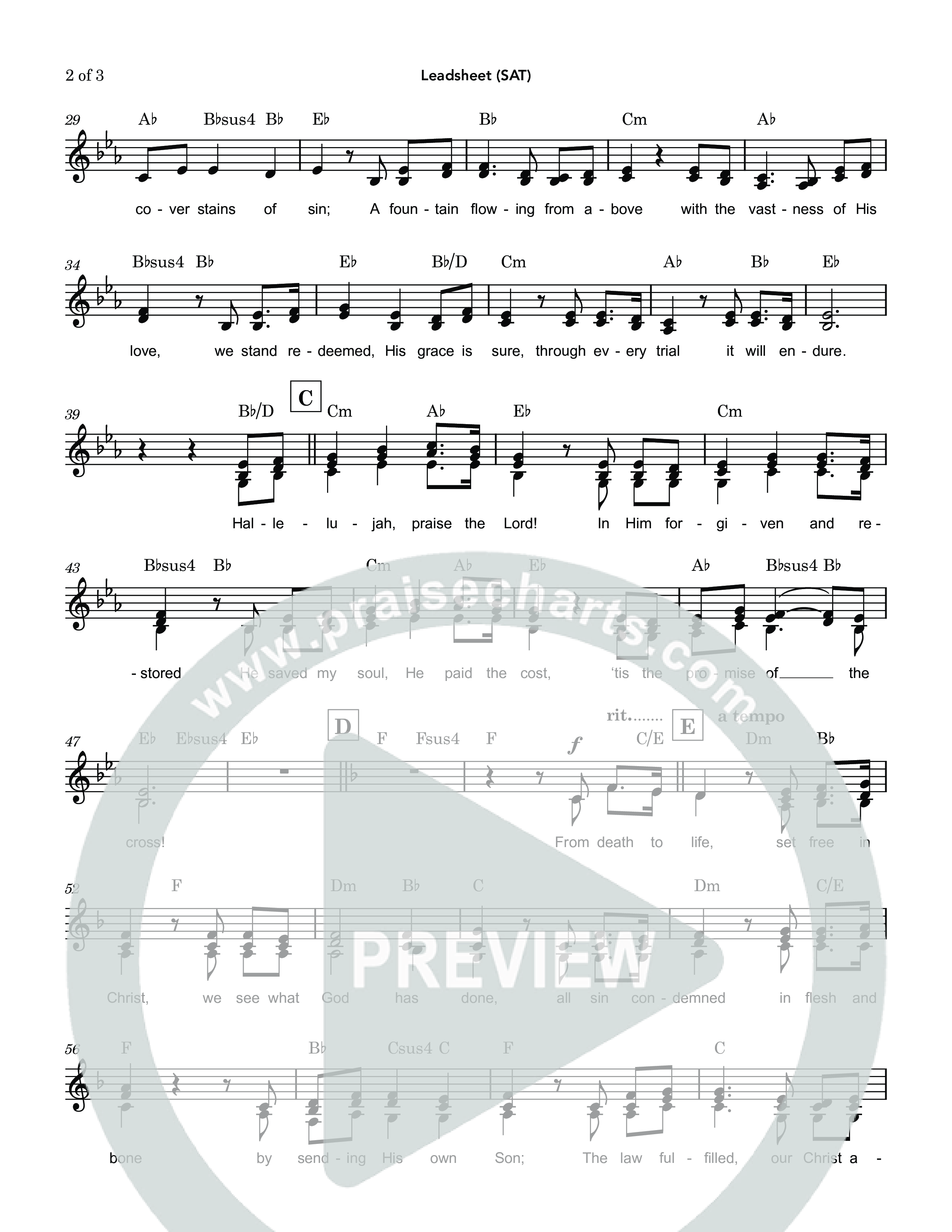 God's Covenant (Promise Of The Cross) (Choral Anthem SATB) Lead Sheet (SAT) (Nathan Sennett / Debora Cahoon / Jaclynn Huse)