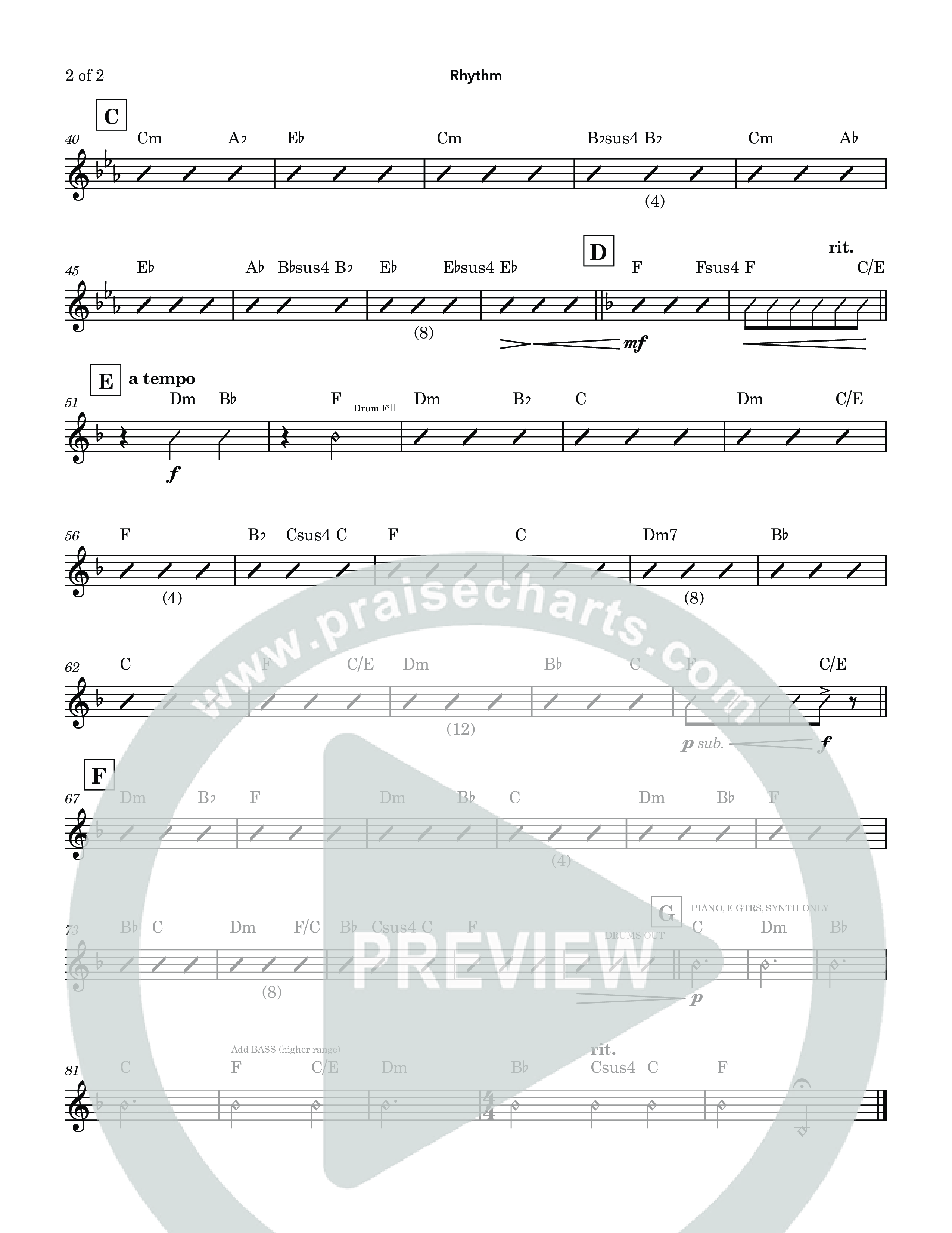 God's Covenant (Promise Of The Cross) (Choral Anthem SATB) Rhythm Chart (Nathan Sennett / Debora Cahoon / Jaclynn Huse)