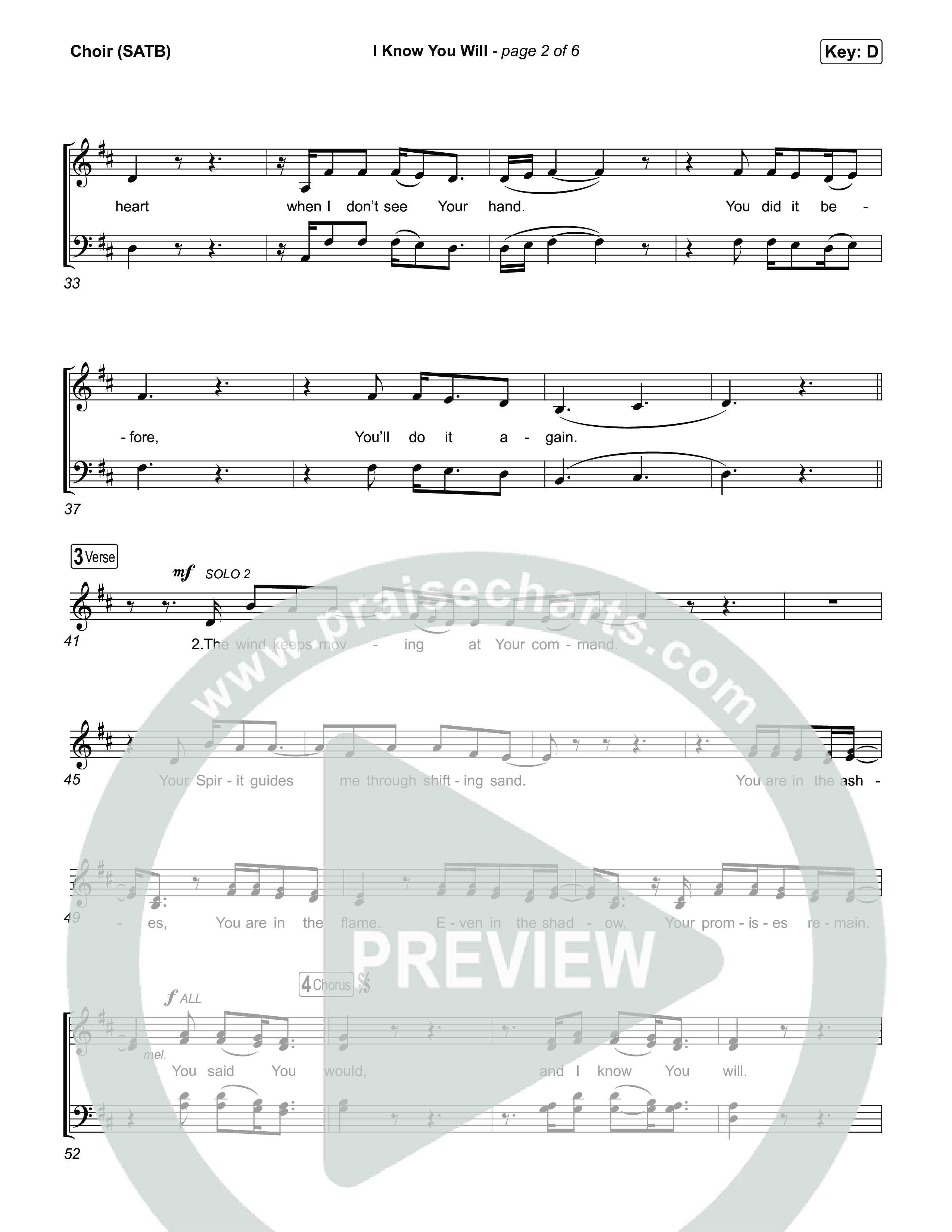 I Know You Will Choir Sheet (SATB) (RVC Worship / Kayli Basson / Jordan Crawley)