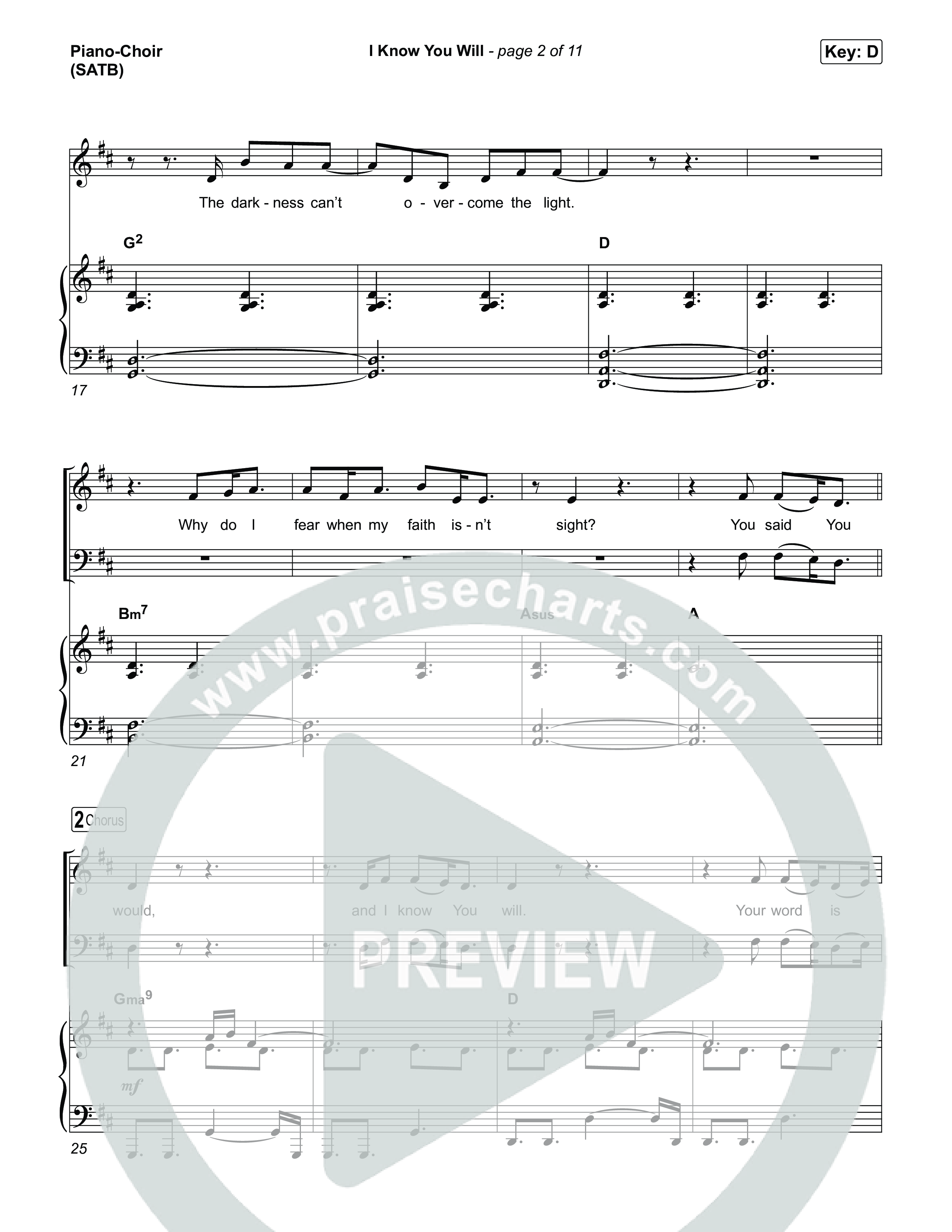 I Know You Will Piano/Vocal (SATB) (RVC Worship / Kayli Basson / Jordan Crawley)
