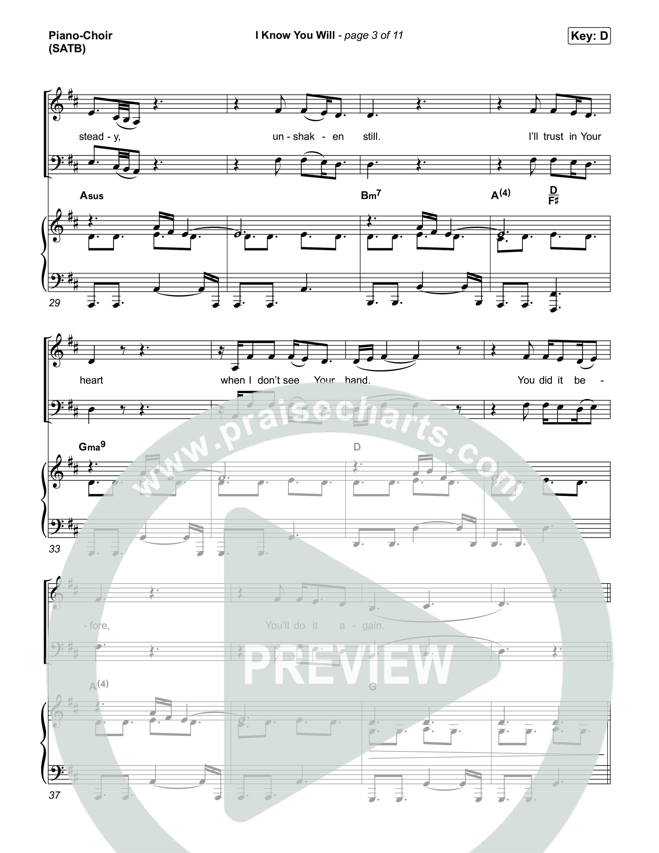I Know You Will Piano/Vocal (SATB) (RVC Worship / Kayli Basson / Jordan Crawley)