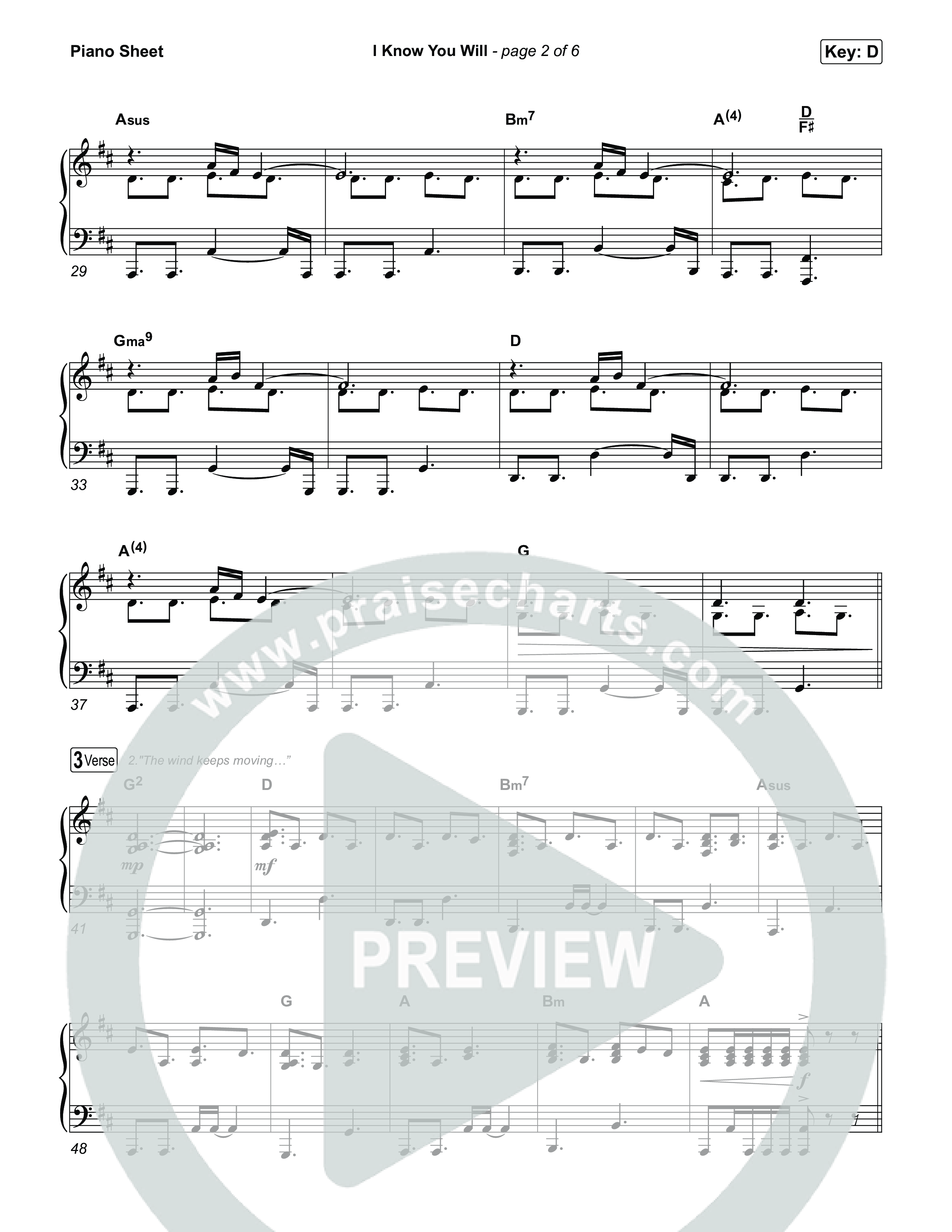 I Know You Will Piano Sheet (RVC Worship / Kayli Basson / Jordan Crawley)
