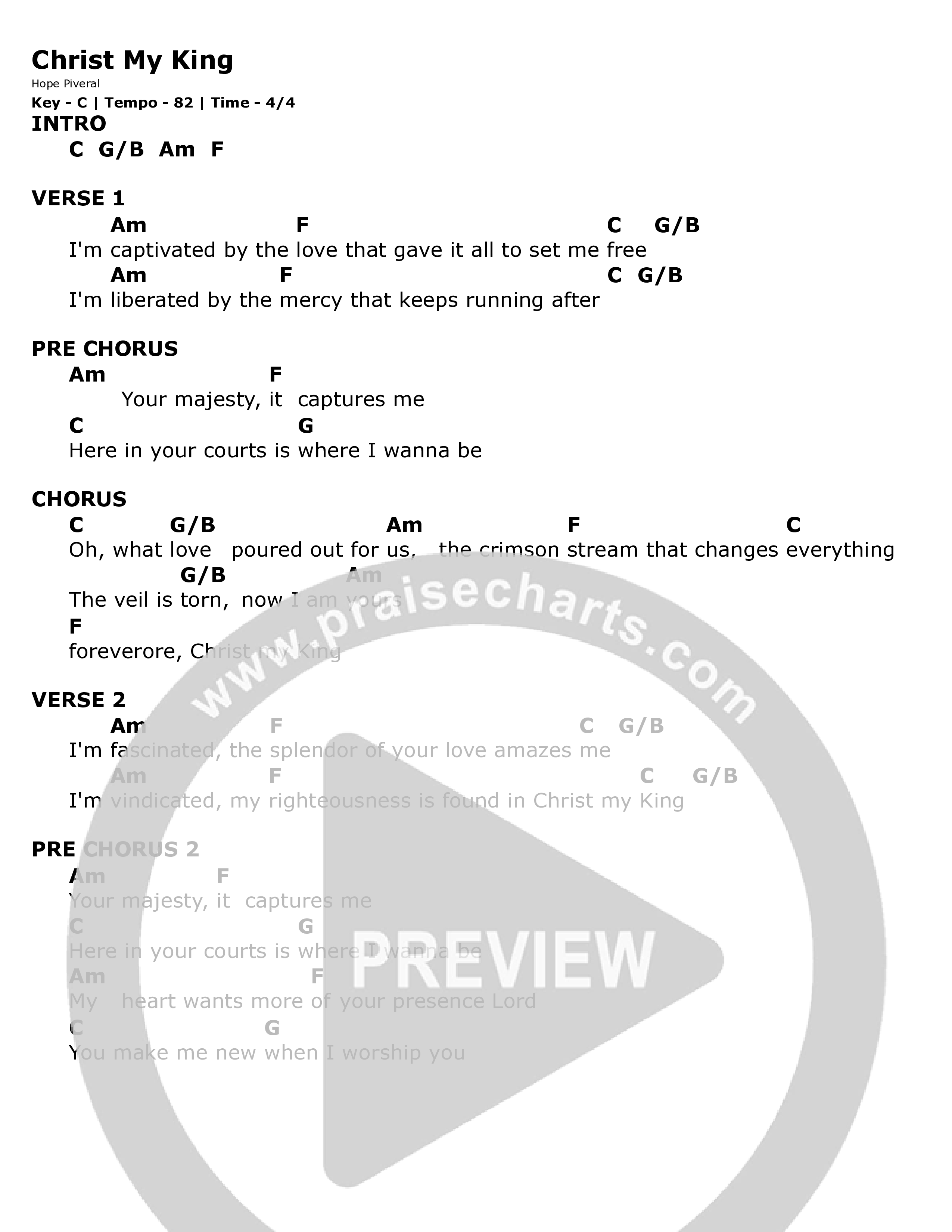Christ My King Chord Chart (The Heights Worship)