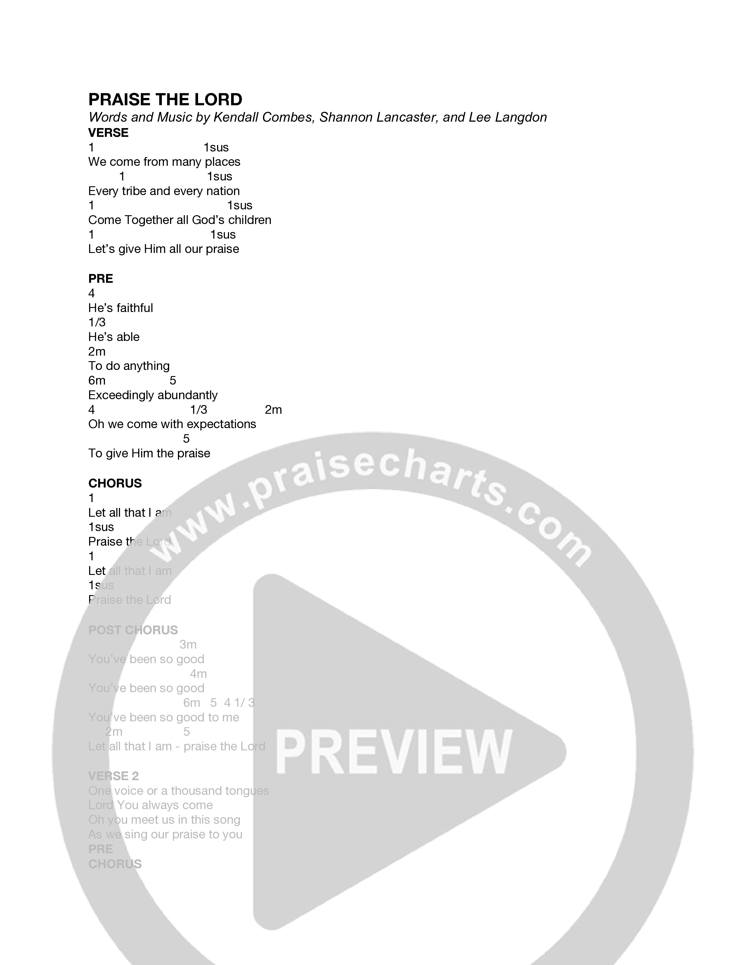 Let All That I Am (Praise the Lord) Chord Chart (CNOW United)