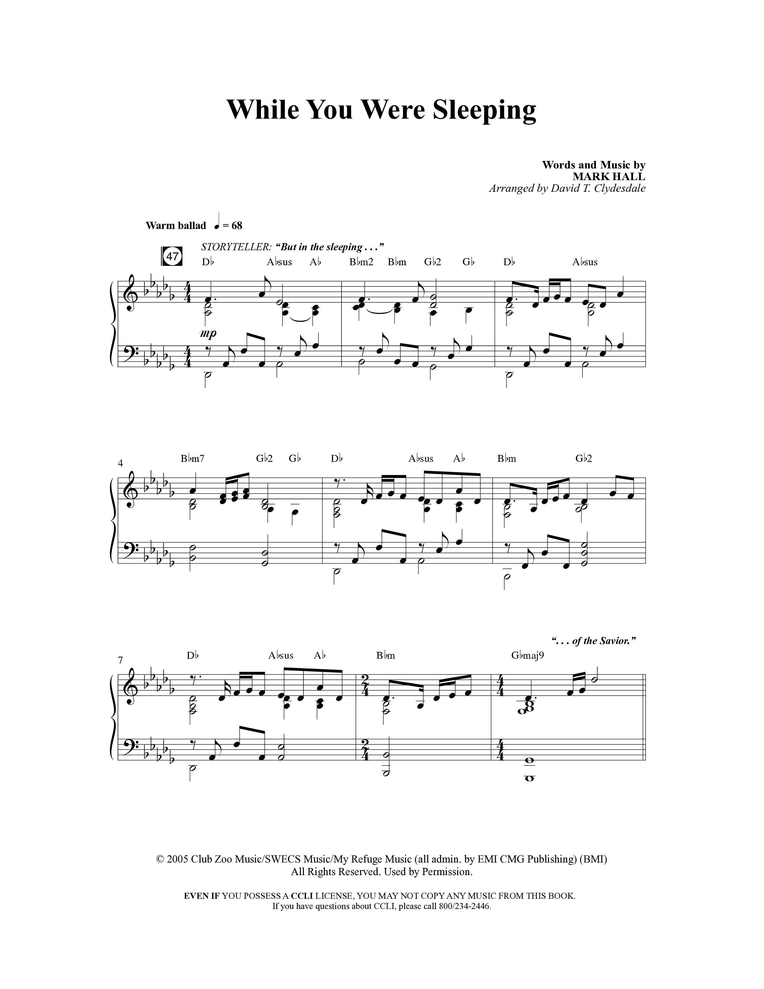 A Baby Changes Everything (16 Song Choral Collection) Song 11 (Piano SATB) (Arr. Deborah Craig-Claar / Arr. David Clydesdale)