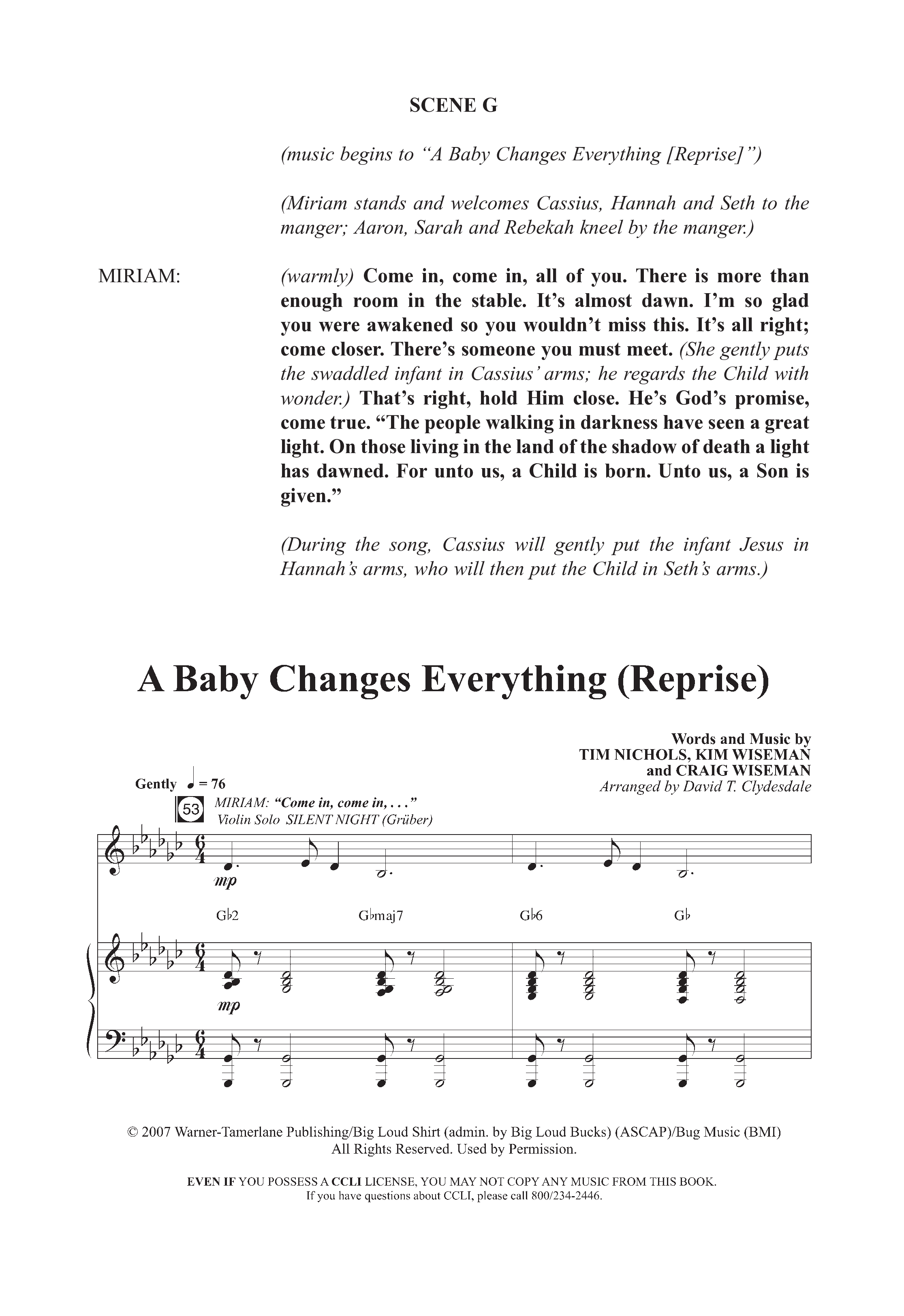 A Baby Changes Everything (16 Song Choral Collection) Song 12 (Piano SATB) (Arr. Deborah Craig-Claar / Arr. David Clydesdale)
