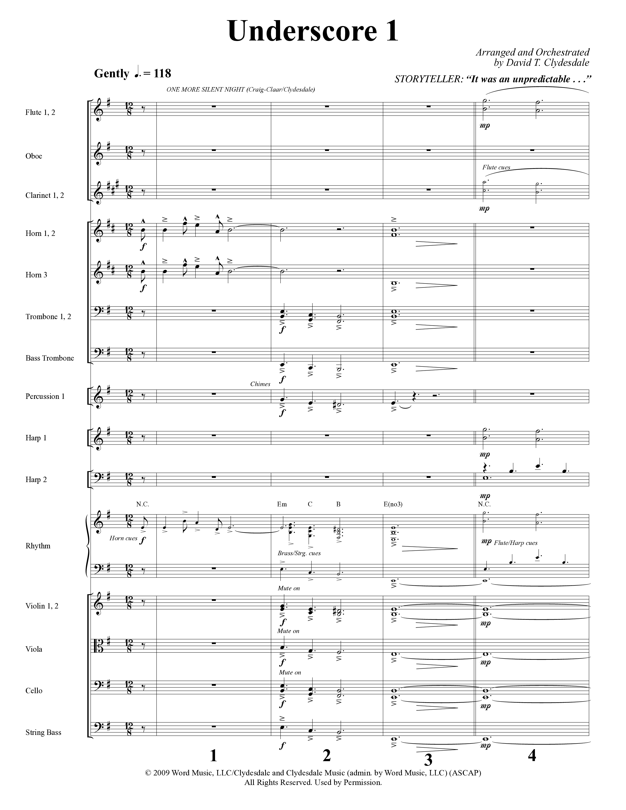 A Baby Changes Everything (16 Song Choral Collection) Song 3 (Orchestration) (Arr. Deborah Craig-Claar / Arr. David Clydesdale)