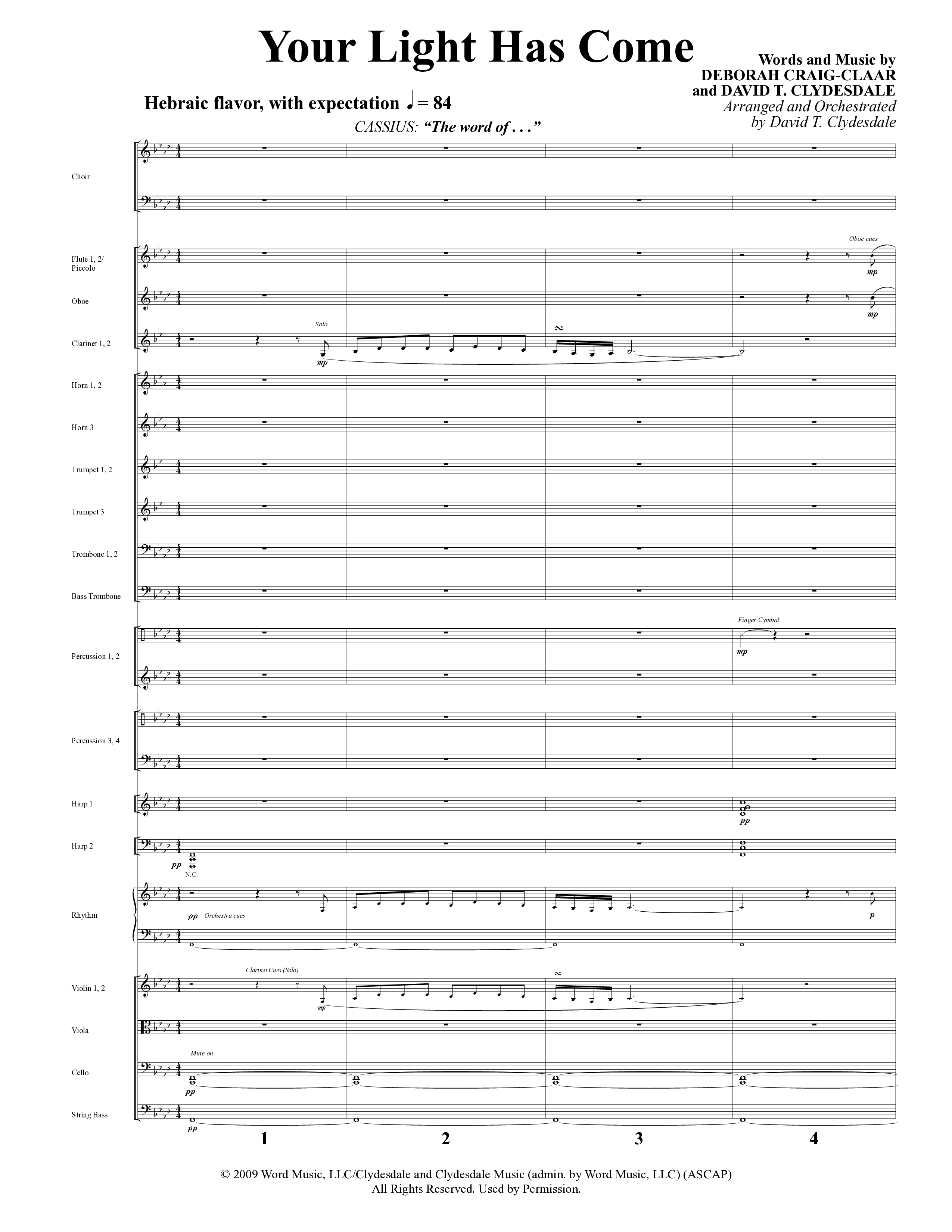 A Baby Changes Everything (16 Song Choral Collection) Song 4 (Orchestration) (Arr. Deborah Craig-Claar / Arr. David Clydesdale)