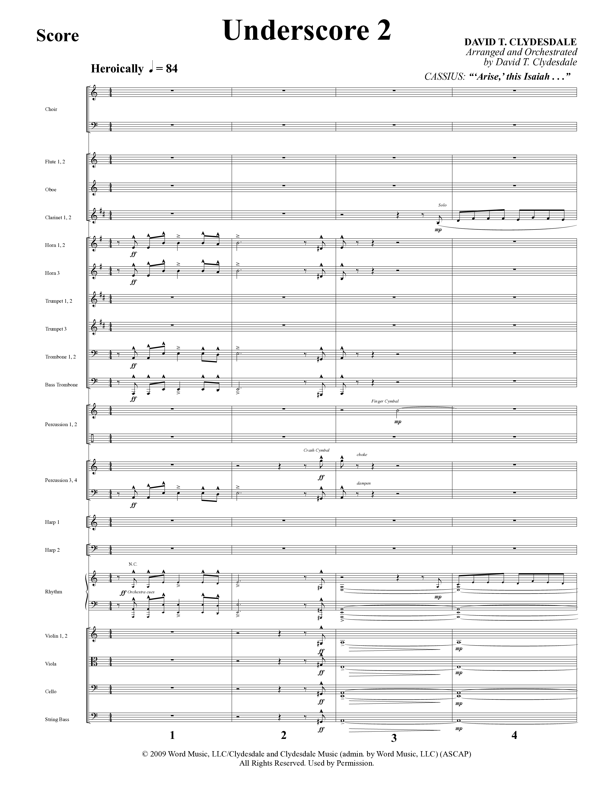 A Baby Changes Everything (16 Song Choral Collection) Song 5 (Orchestration) (Arr. Deborah Craig-Claar / Arr. David Clydesdale)
