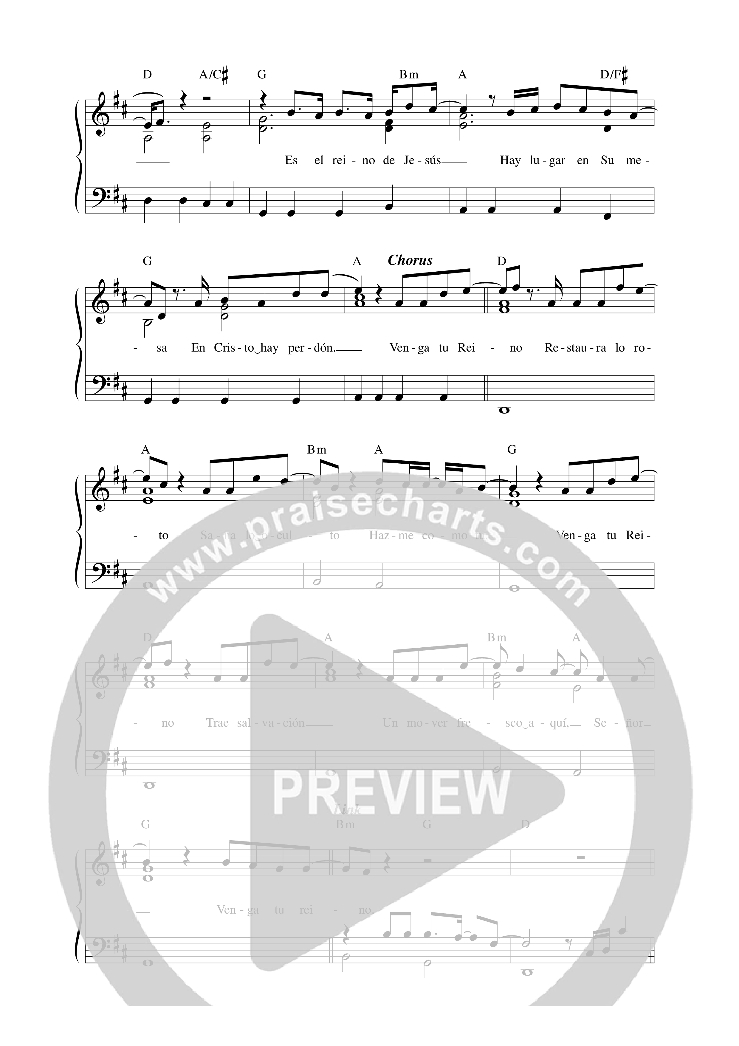 Venga Tu reino Lead Sheet Melody (Música Más Vida)