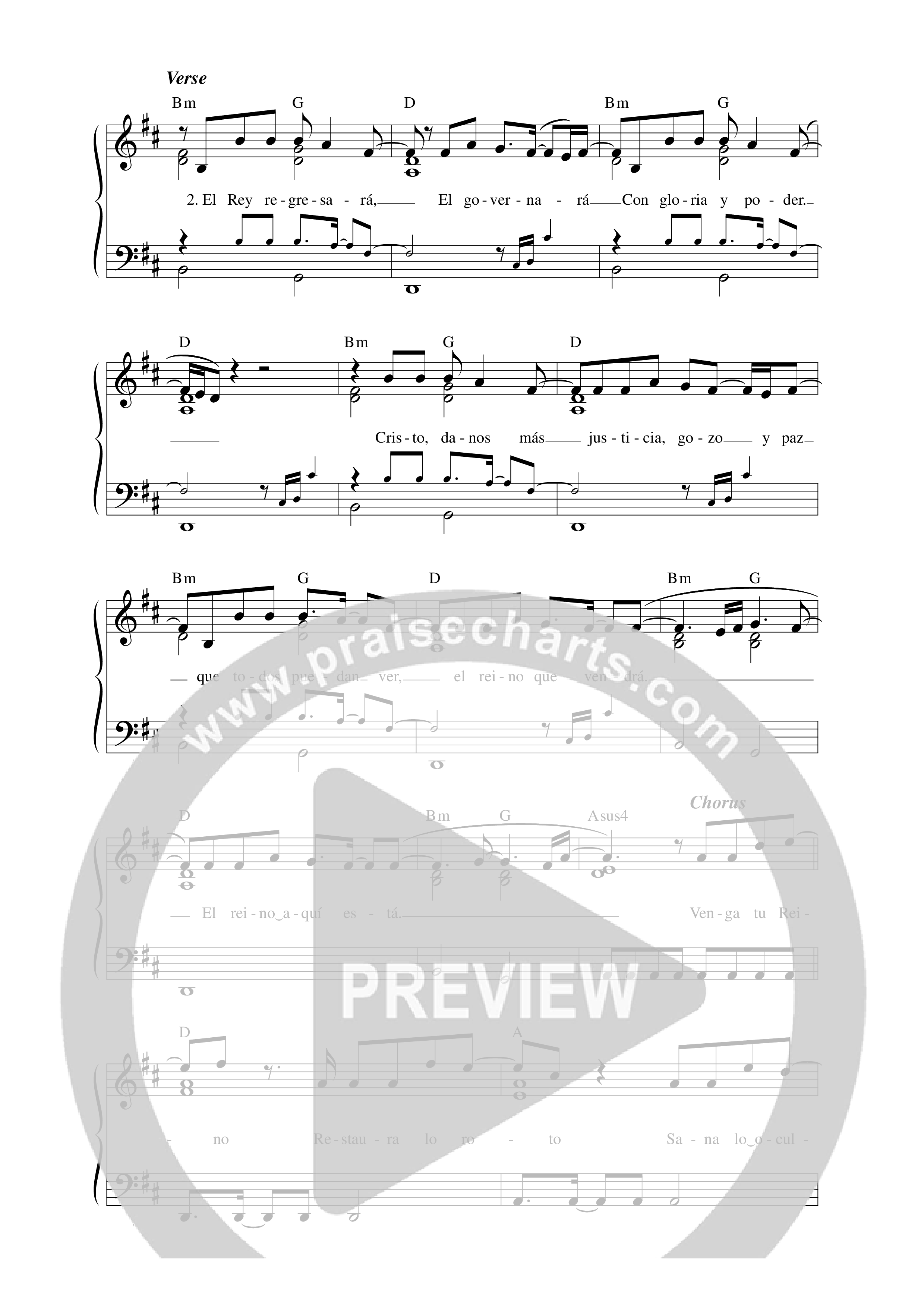 Venga Tu reino Lead Sheet Melody (Música Más Vida)
