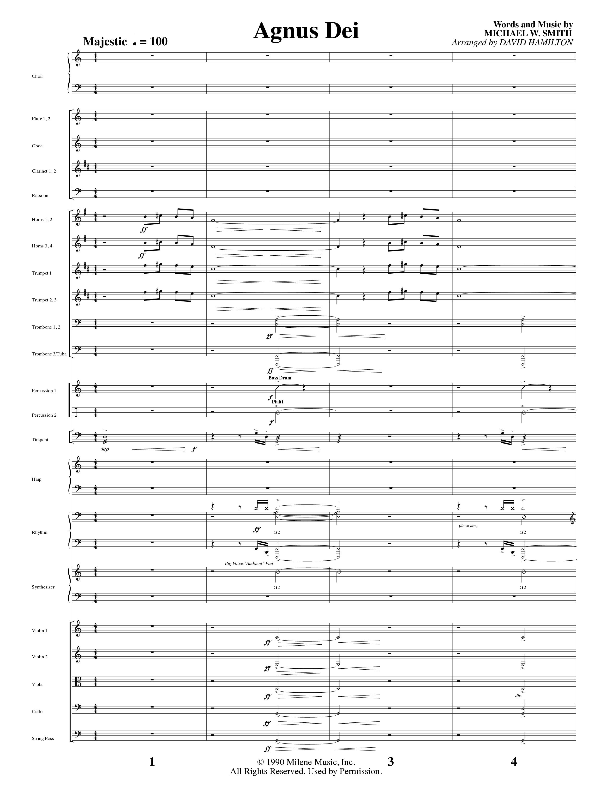 Agnus Dei (12 Song Choral Collection) Song 10 (Orchestration) (Arr. David Hamilton / Arr. Dennis Worley / Arr. Karla Worley)