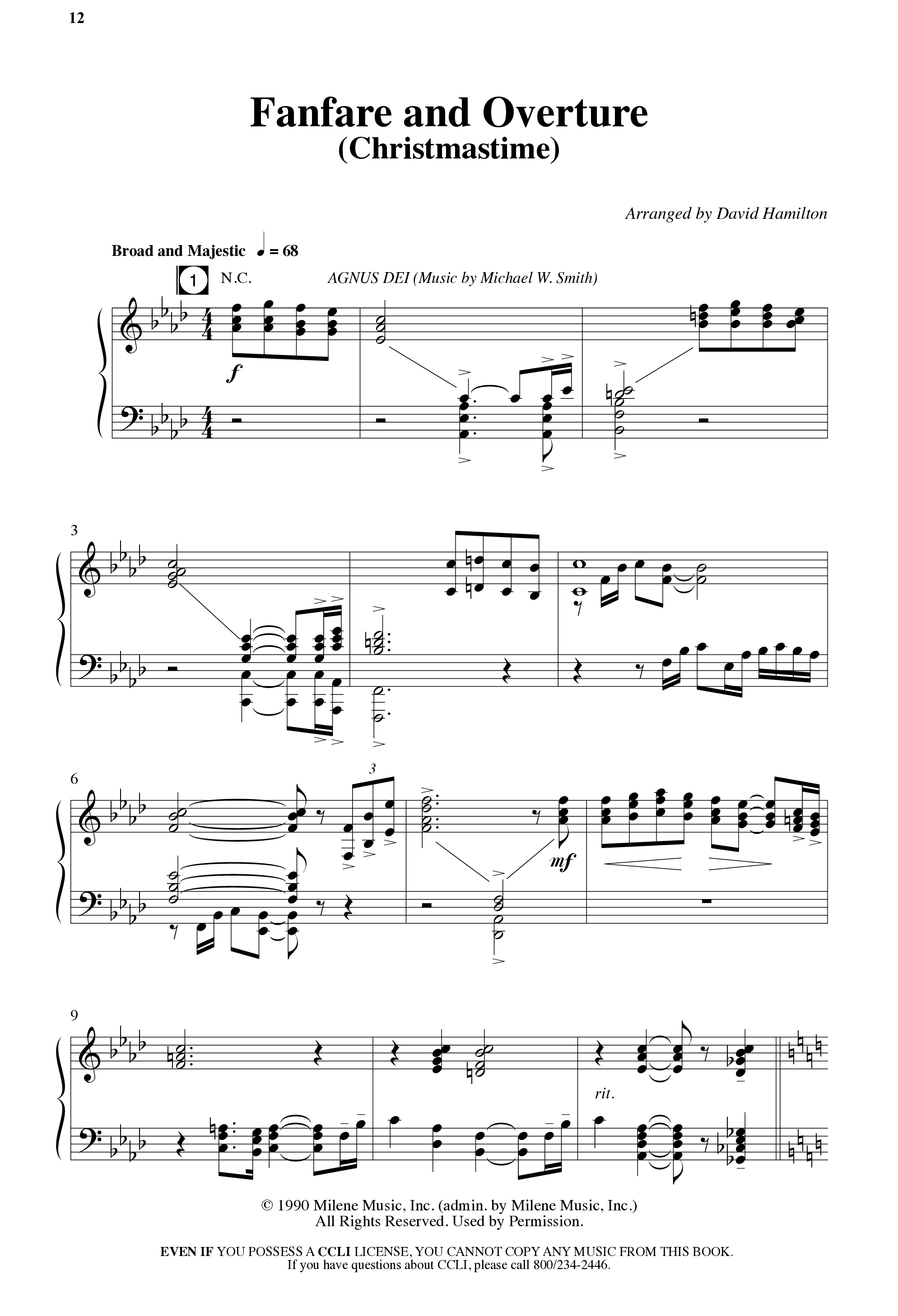 Agnus Dei (12 Song Choral Collection) Song 1 (Piano SATB) (Arr. David Hamilton / Arr. Dennis Worley / Arr. Karla Worley)