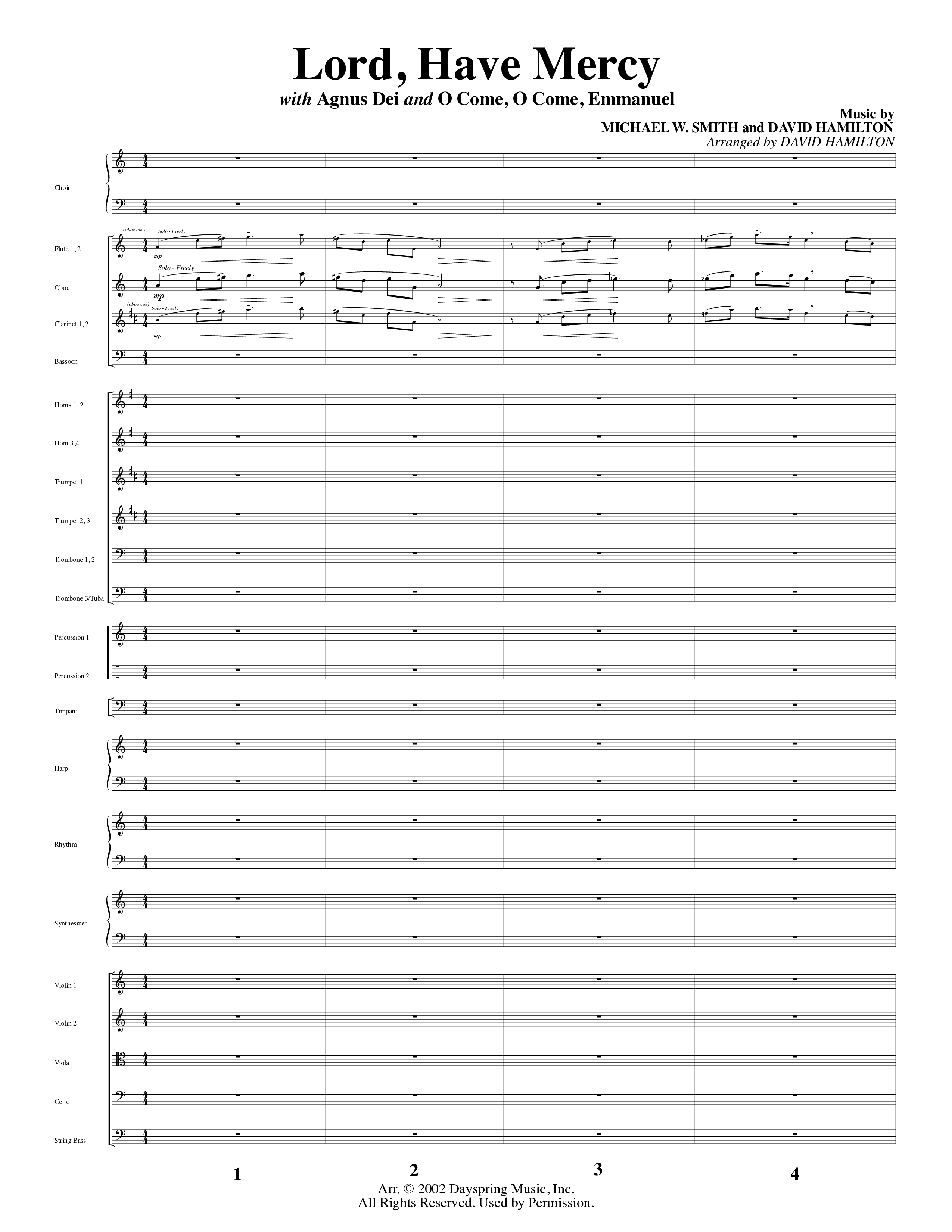 Agnus Dei (12 Song Choral Collection) Song 2 (Orchestration) (Arr. David Hamilton / Arr. Dennis Worley / Arr. Karla Worley)