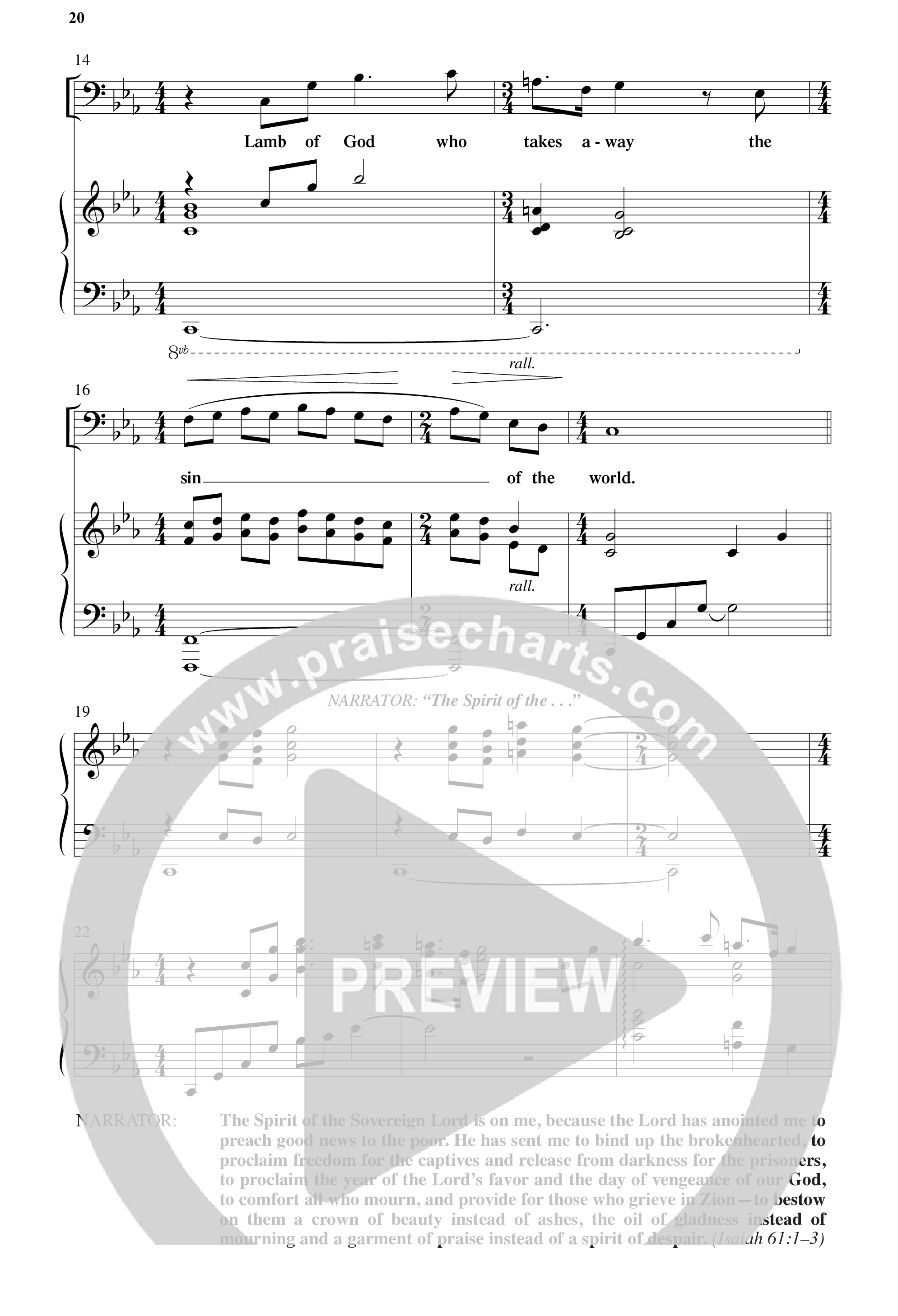 Agnus Dei (12 Song Choral Collection) Song 2 (Piano SATB) (Arr. David Hamilton / Arr. Dennis Worley / Arr. Karla Worley)
