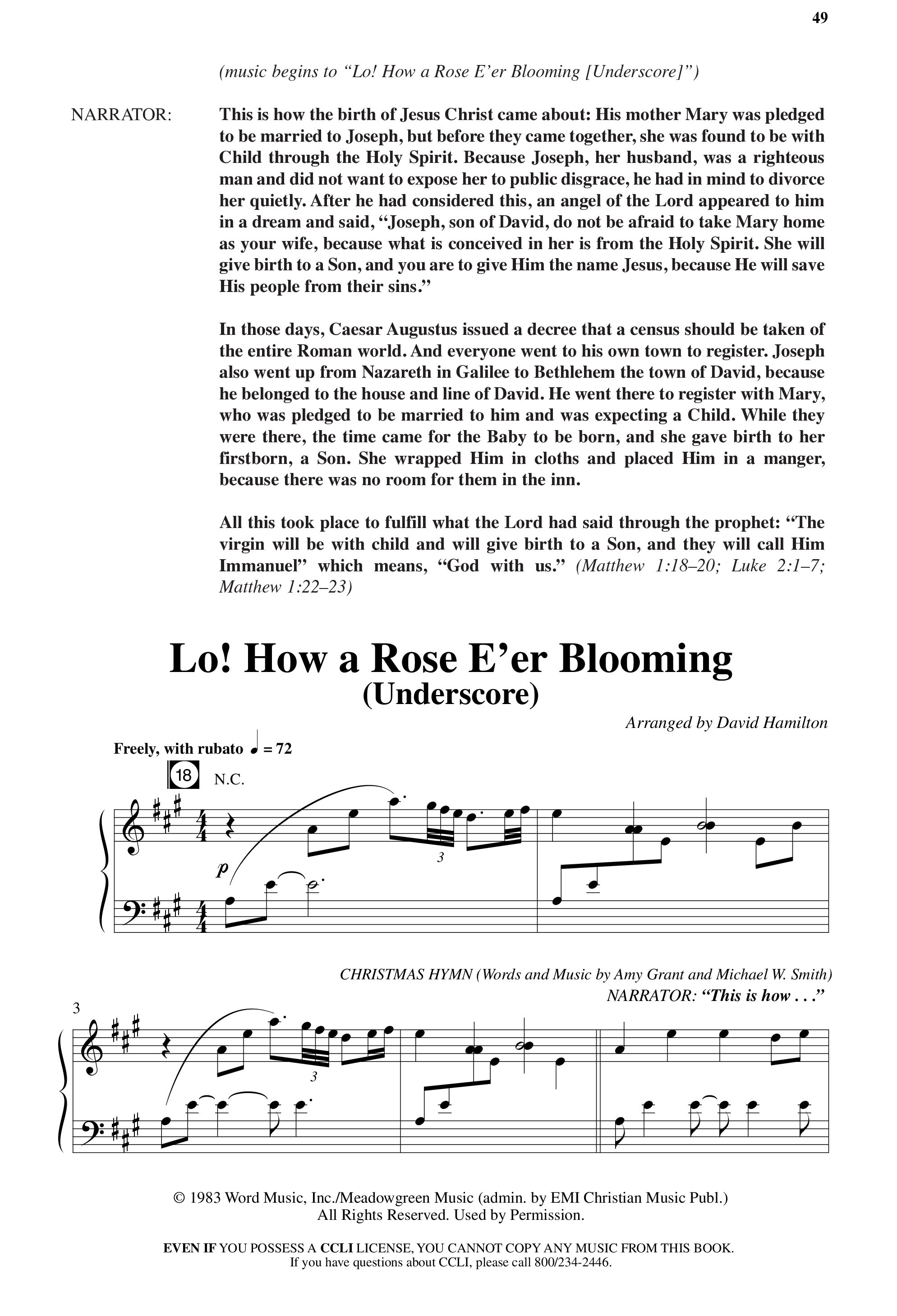 Agnus Dei (12 Song Choral Collection) Song 5 (Piano SATB) (Arr. David Hamilton / Arr. Dennis Worley / Arr. Karla Worley)