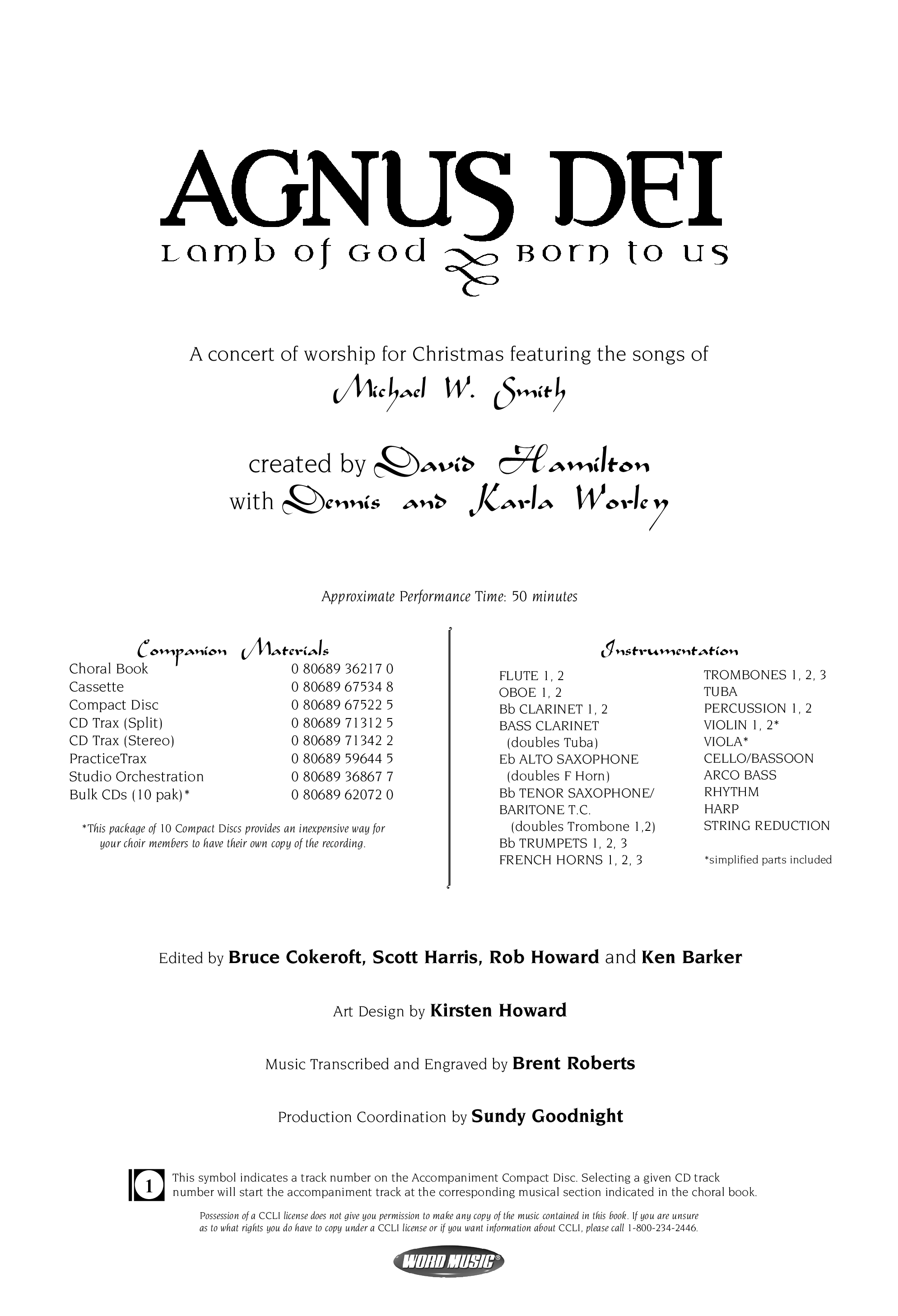 Agnus Dei (12 Song Choral Collection) Choral Book (Arr. David Hamilton / Arr. Dennis Worley / Arr. Karla Worley)