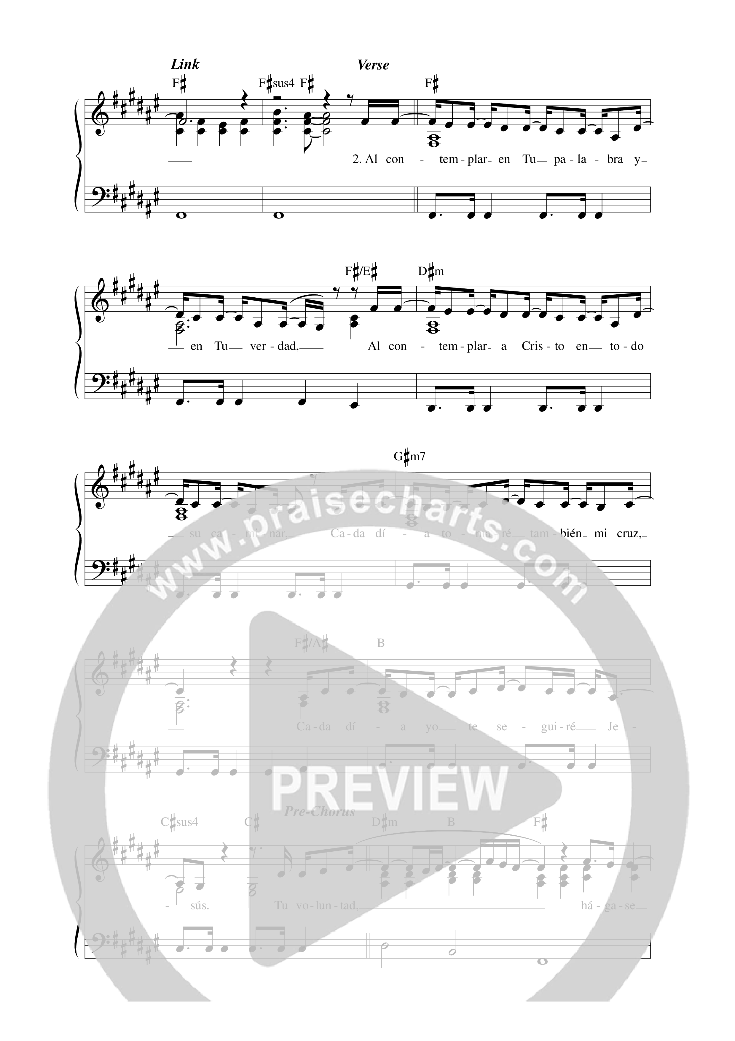Hágase Tu voluntad en la tierra, así como en el cielo Lead Sheet Melody (Música Más Vida)