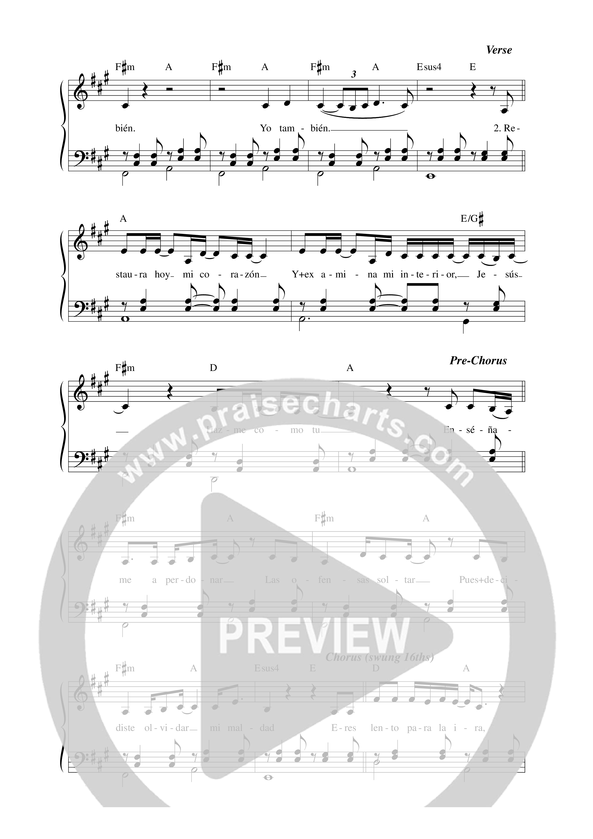 Perdona nuestras deudas, como también nosotros perdonamos Lead Sheet Melody (Música Más Vida)