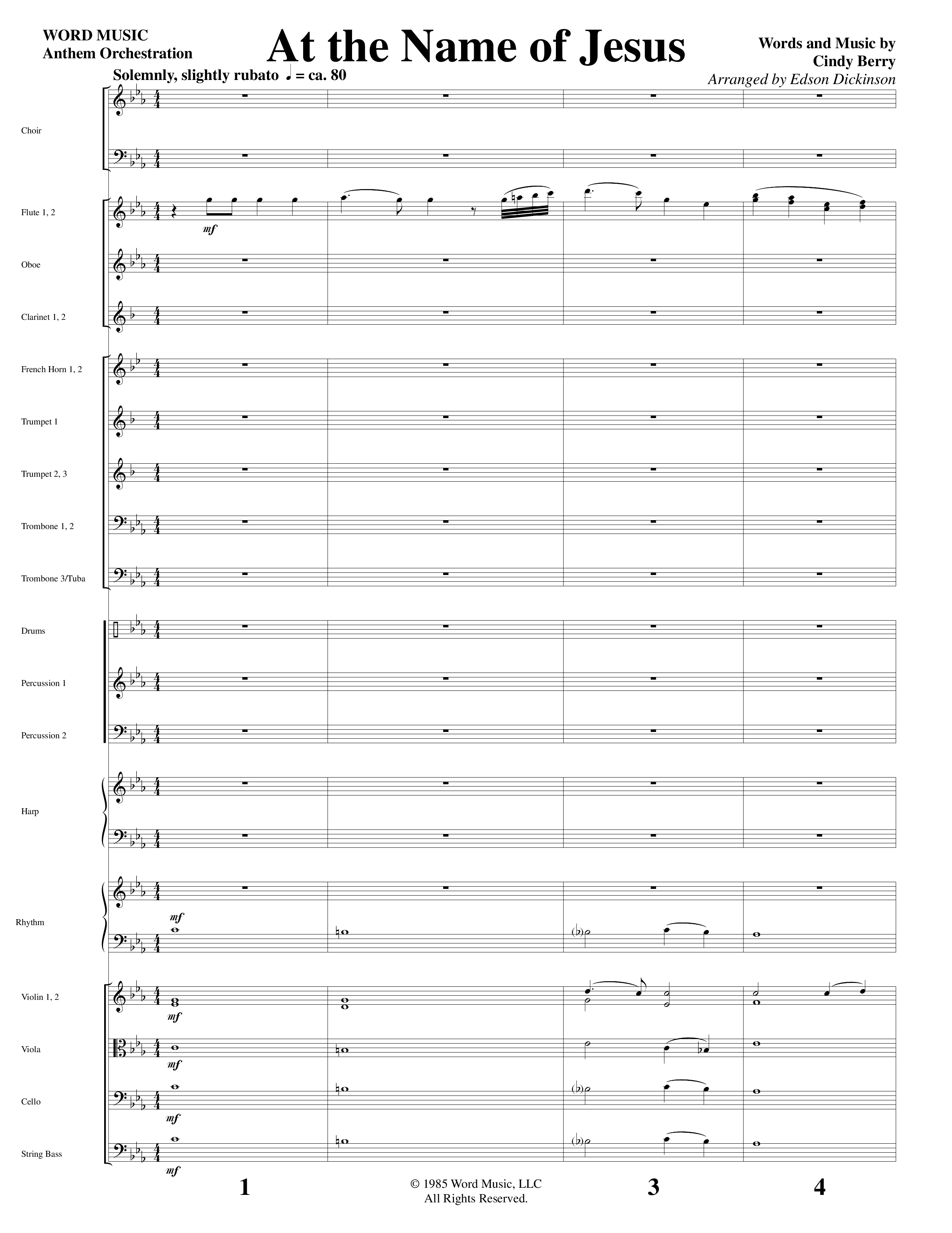 At The Name Of Jesus (Choral Anthem SATB) Conductor's Score (Word Music Choral / Edson Dickinson)
