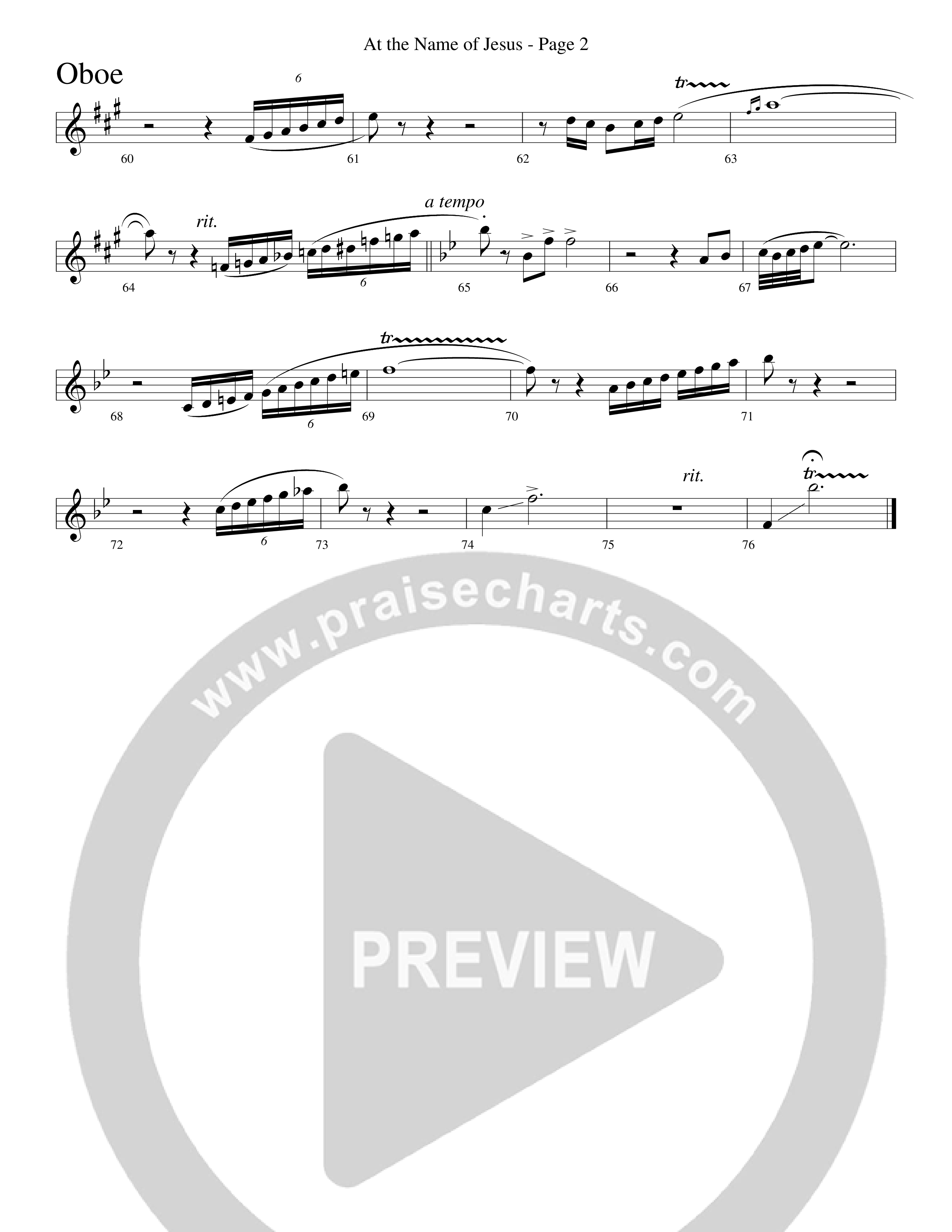 At The Name Of Jesus (Choral Anthem SATB) Oboe (Word Music Choral / Edson Dickinson)