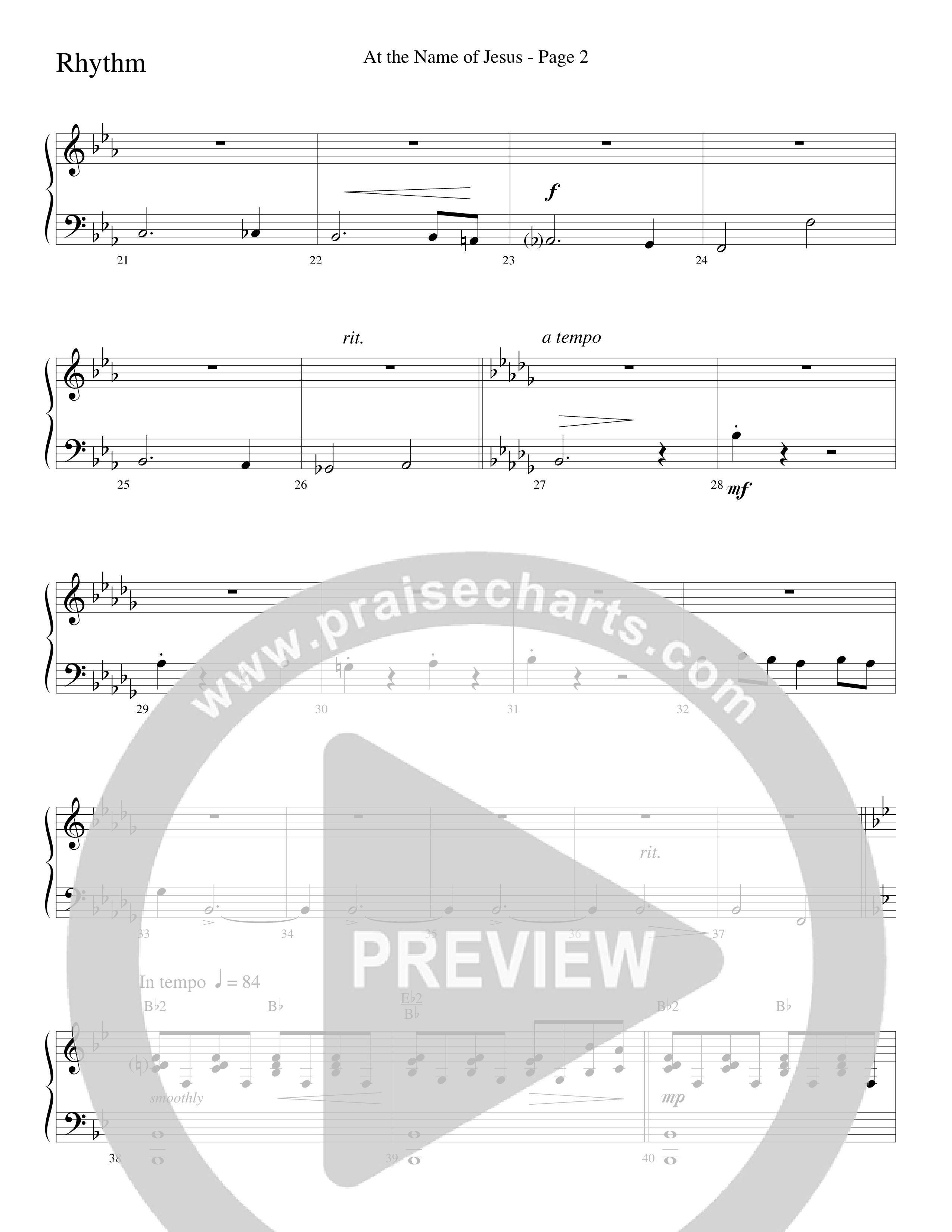 At The Name Of Jesus (Choral Anthem SATB) Rhythm Chart (Word Music Choral / Edson Dickinson)