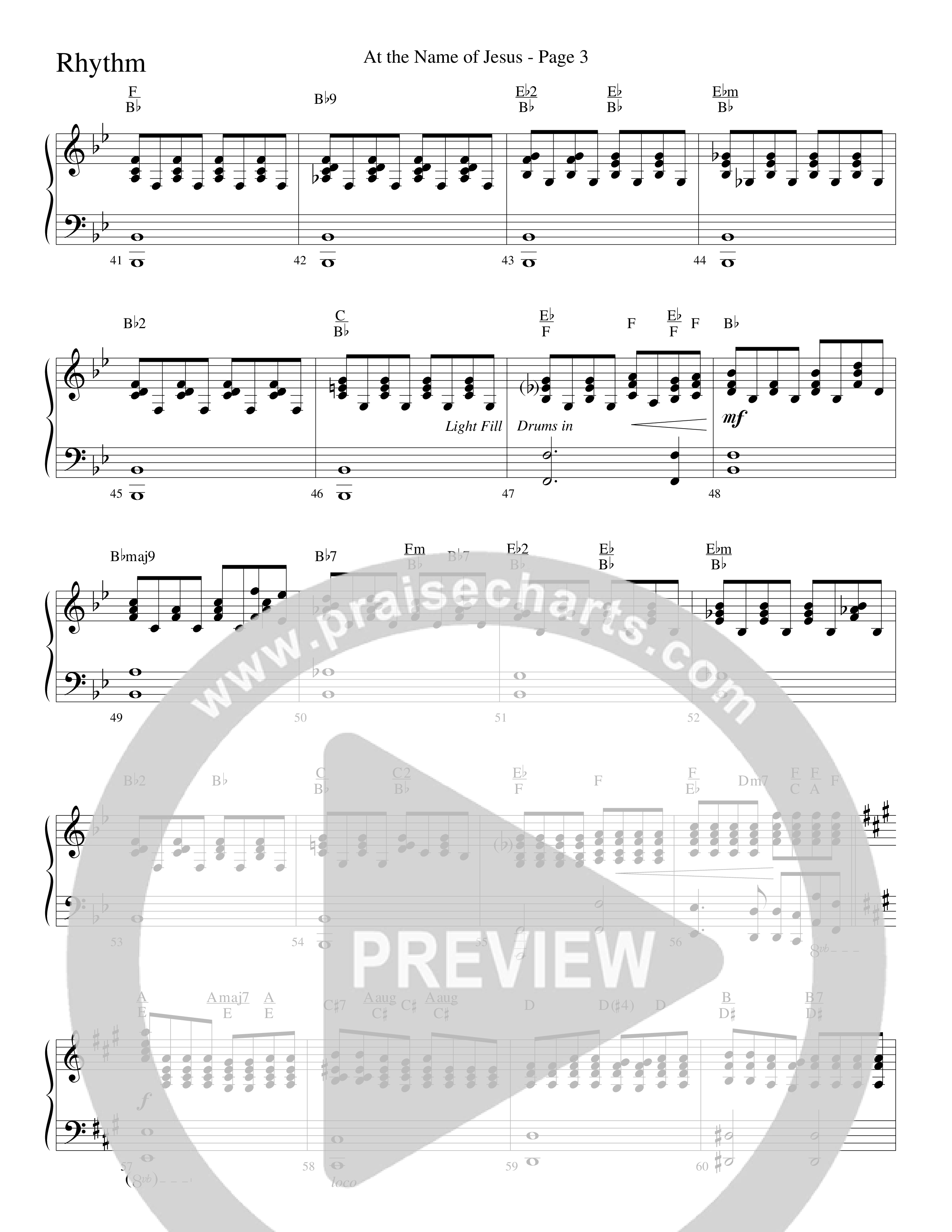 At The Name Of Jesus (Choral Anthem SATB) Rhythm Chart (Word Music Choral / Edson Dickinson)