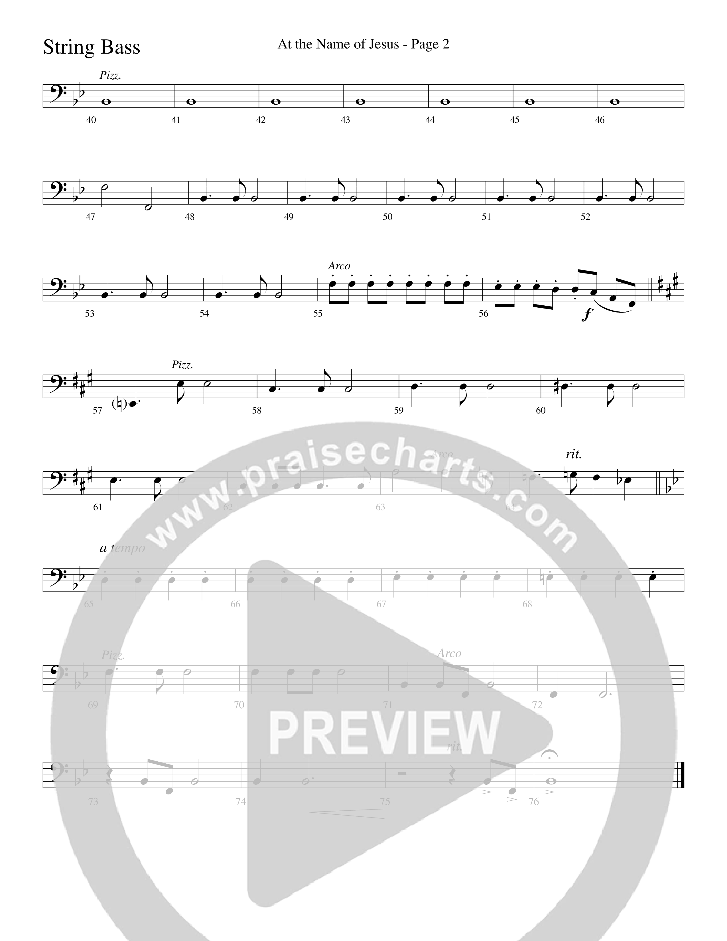 At The Name Of Jesus (Choral Anthem SATB) String Bass (Word Music Choral / Edson Dickinson)