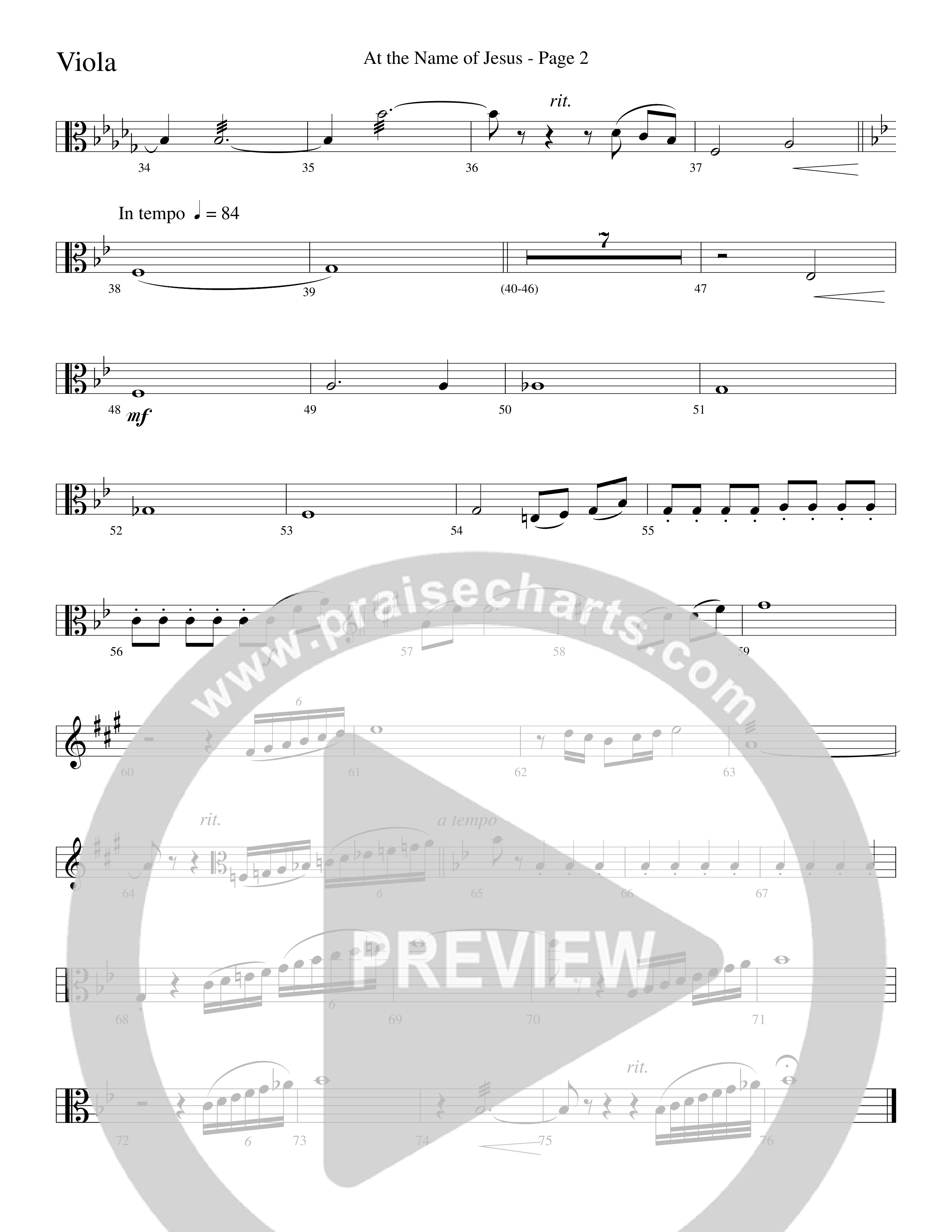 At The Name Of Jesus (Choral Anthem SATB) Viola (Word Music Choral / Edson Dickinson)
