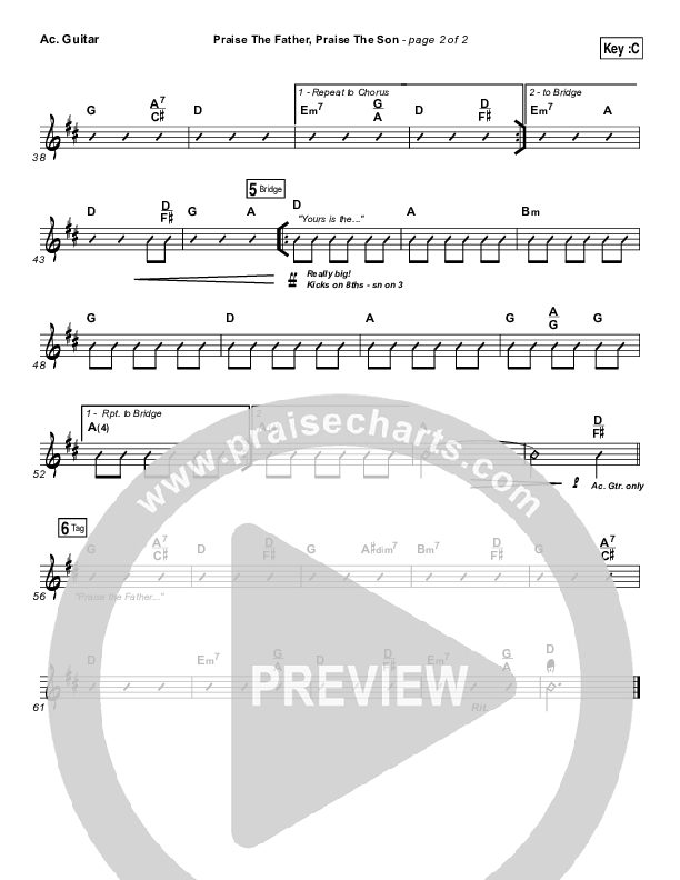 Praise The Father Praise The Son Acoustic Guitar (Chris Tomlin)