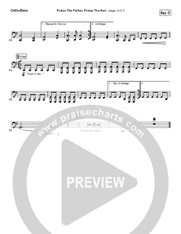 Praise The Father Praise The Son Cello/Bass (Chris Tomlin)