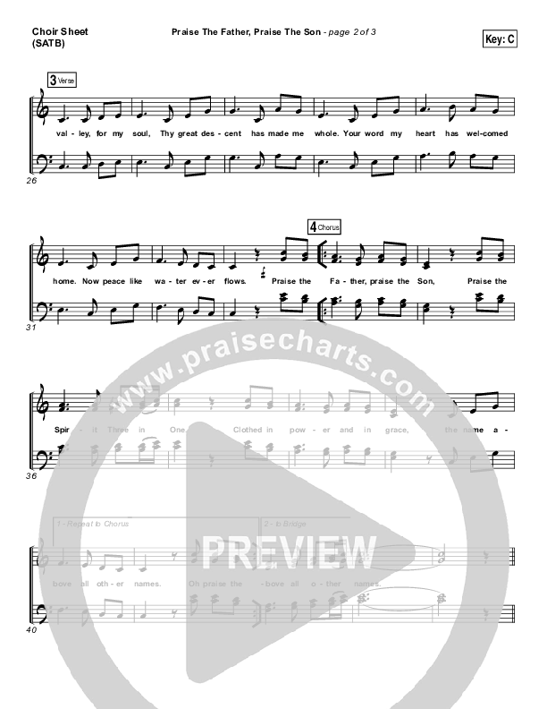 Praise The Father Praise The Son Choir Vocals (SATB) (Chris Tomlin)