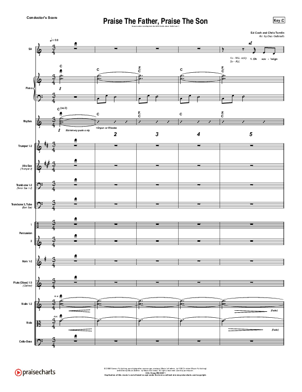 Praise The Father Praise The Son Conductor's Score (Chris Tomlin)