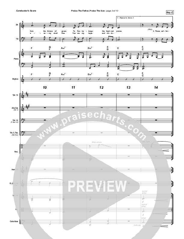 Praise The Father Praise The Son Conductor's Score (Chris Tomlin)