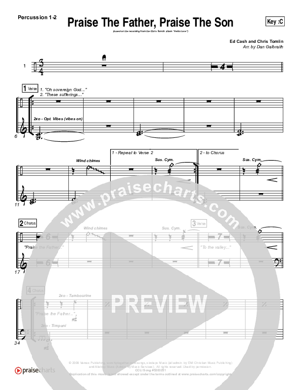 Praise The Father Praise The Son Percussion (Chris Tomlin)