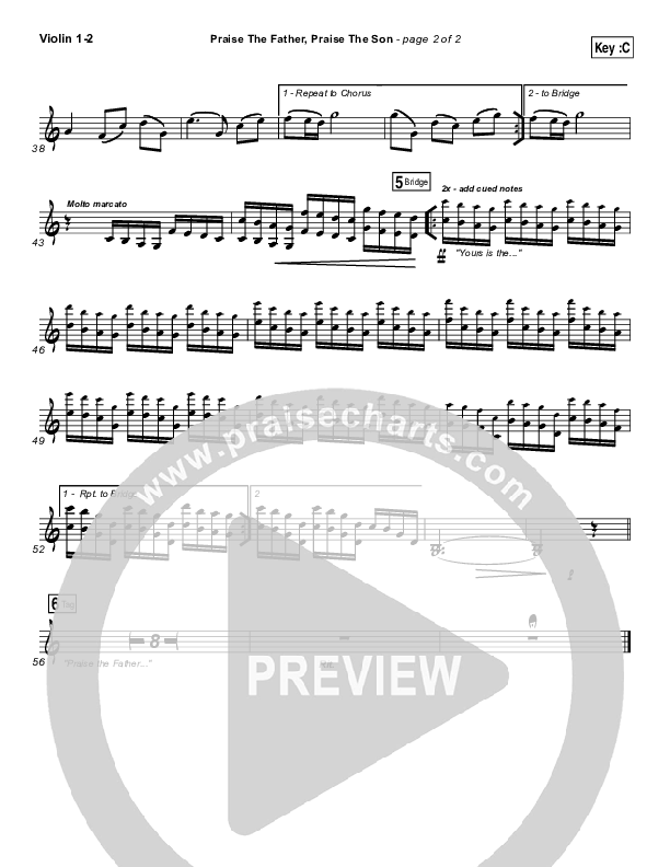 Praise The Father Praise The Son Violin 1/2 (Chris Tomlin)
