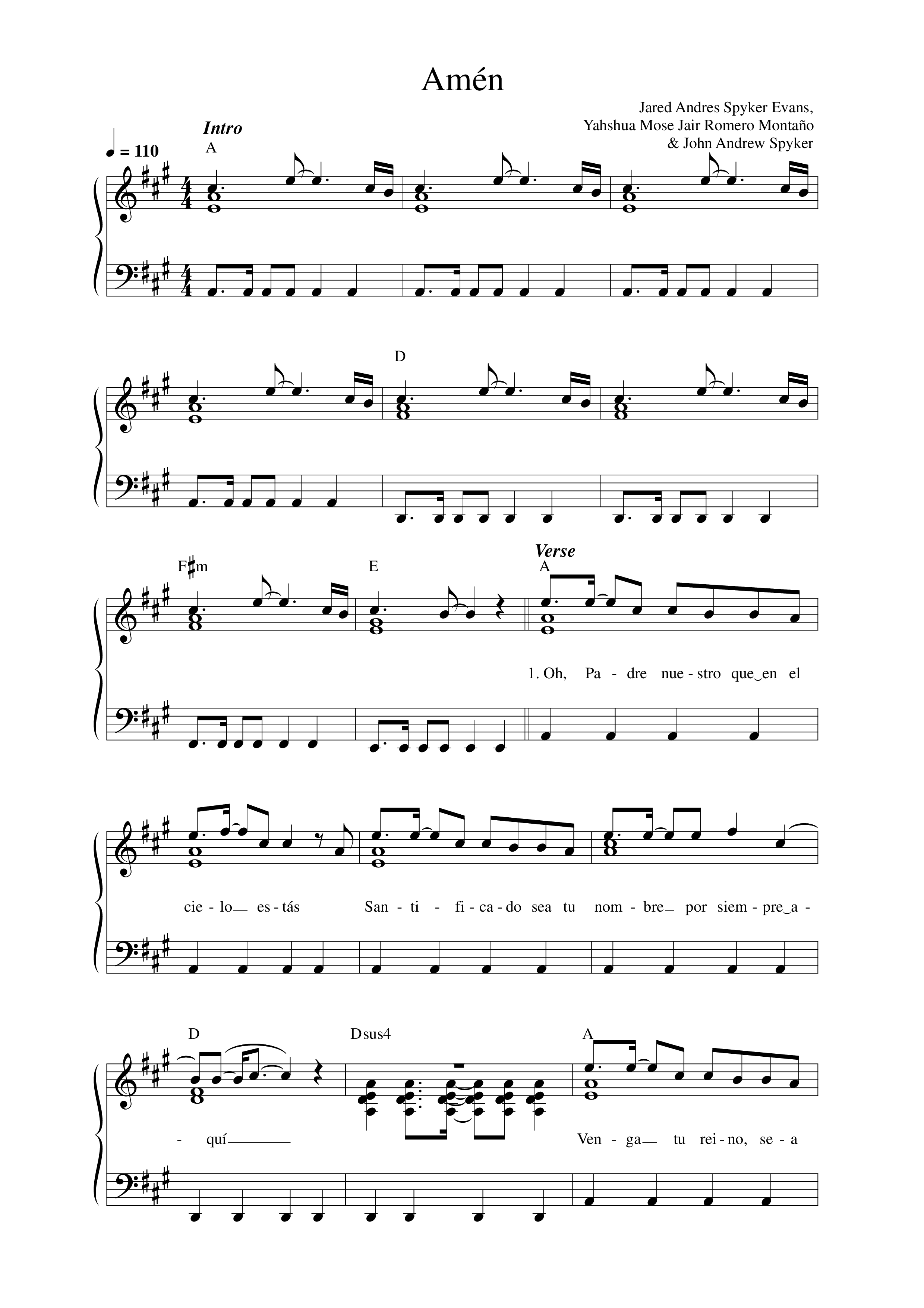 Amén Lead Sheet Melody (Música Más Vida)