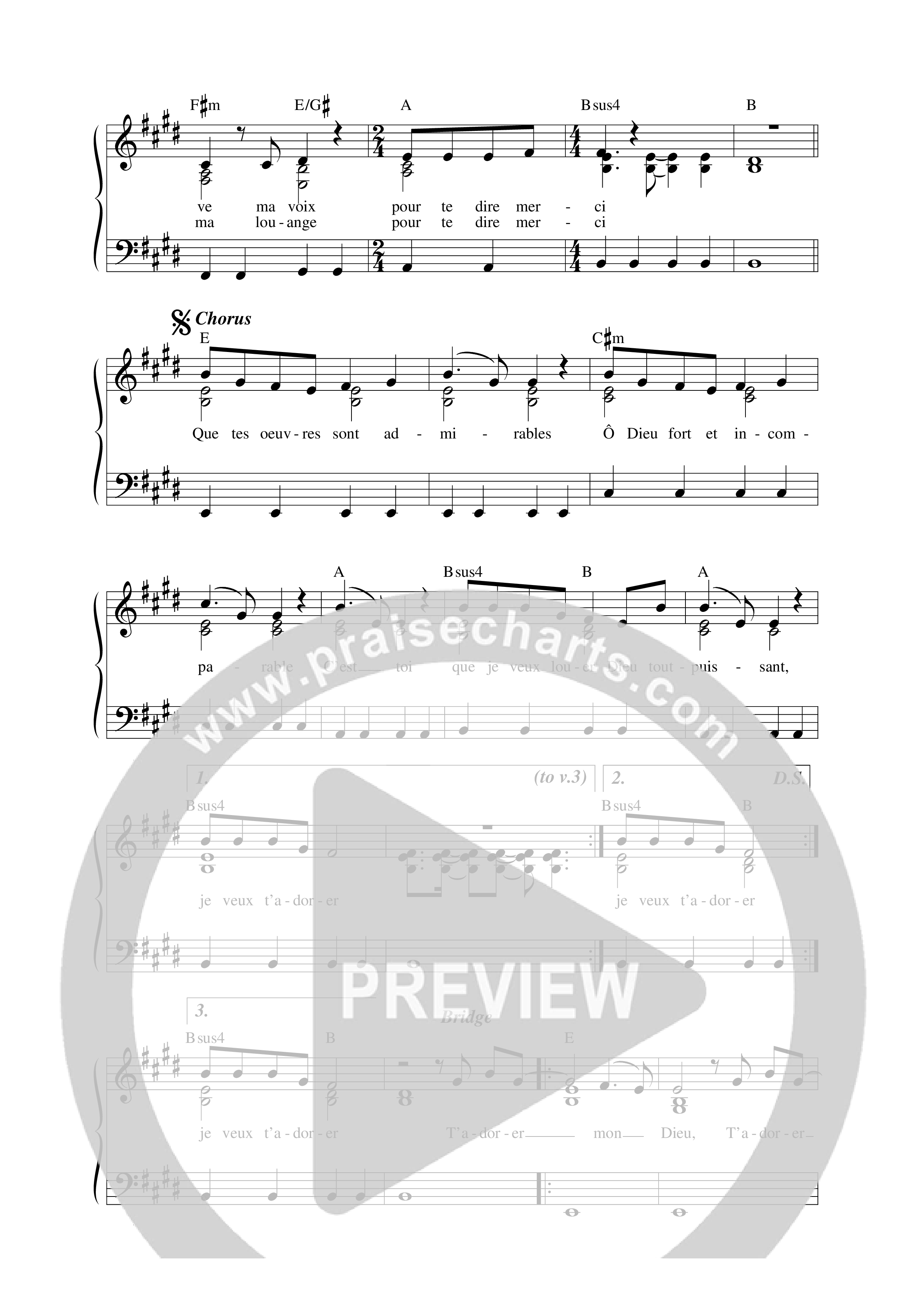 Que tes œuvres sont admirables Lead Sheet Melody (Matt Marvane & RESISTANCE)