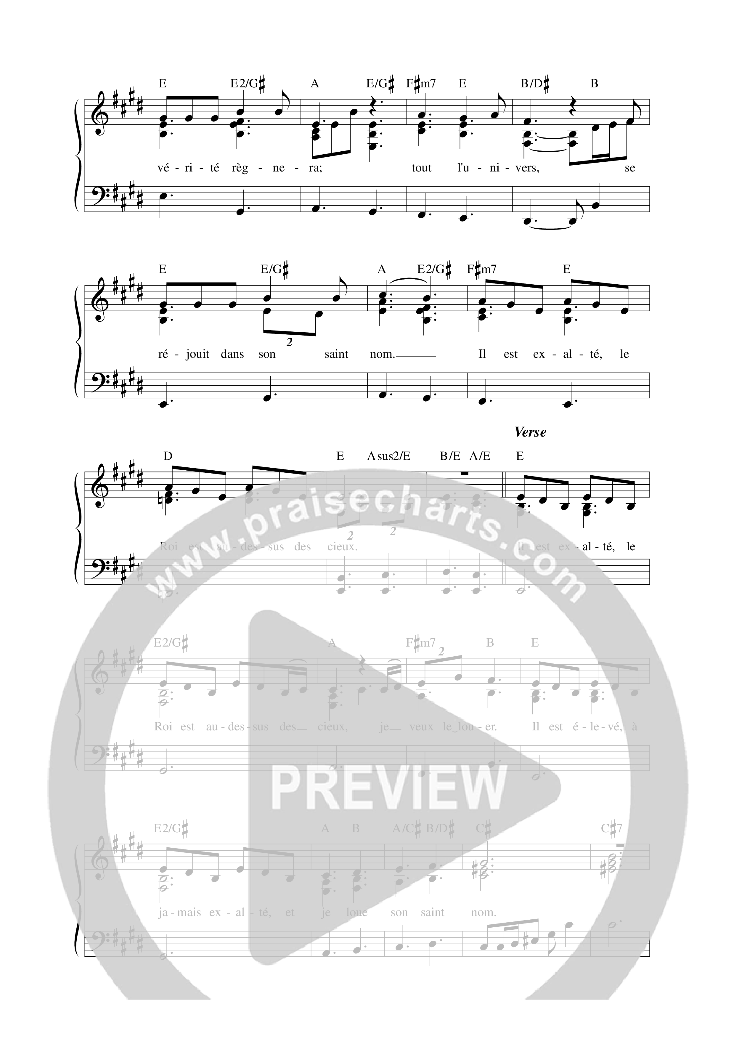 Il est exalté Lead Sheet Melody (Matt Marvane & RESISTANCE)
