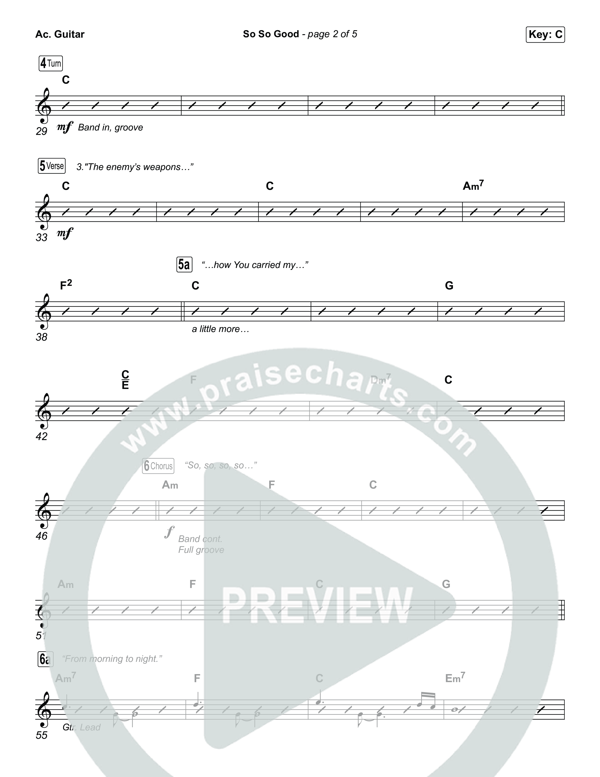 So So Good (Choral/SATB) Acoustic Guitar (Travis Cottrell / Brooke Voland / Arr. Mason Brown)