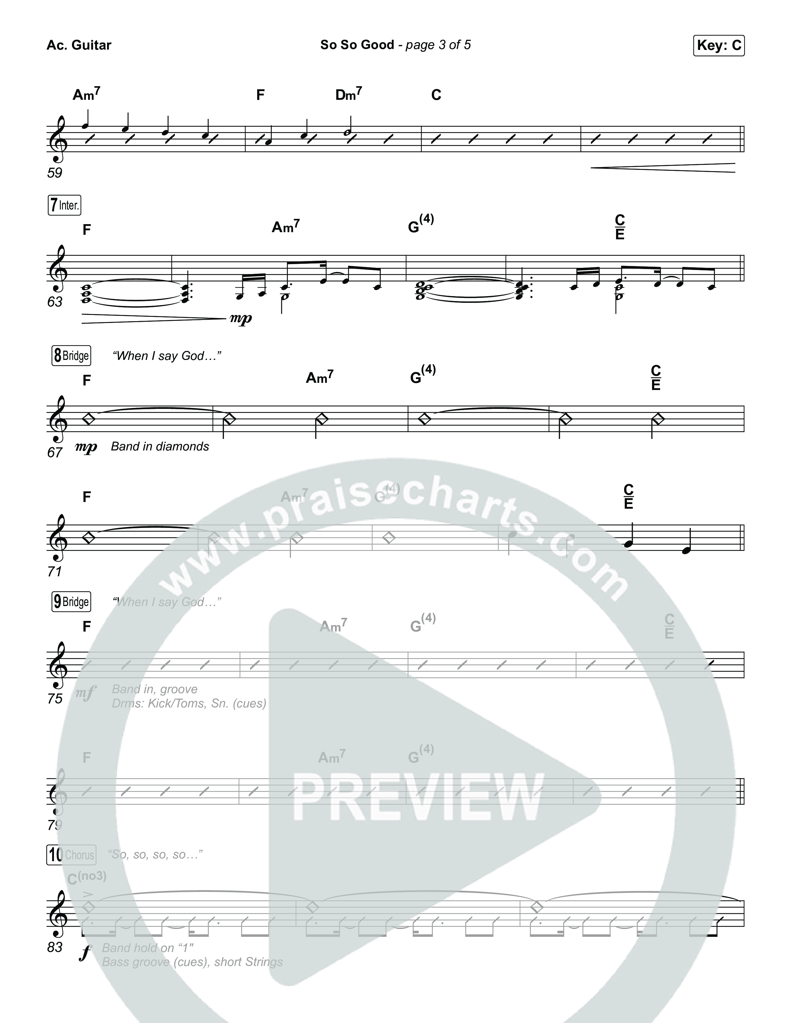 So So Good (Choral/SATB) Acoustic Guitar (Travis Cottrell / Brooke Voland / Arr. Mason Brown)