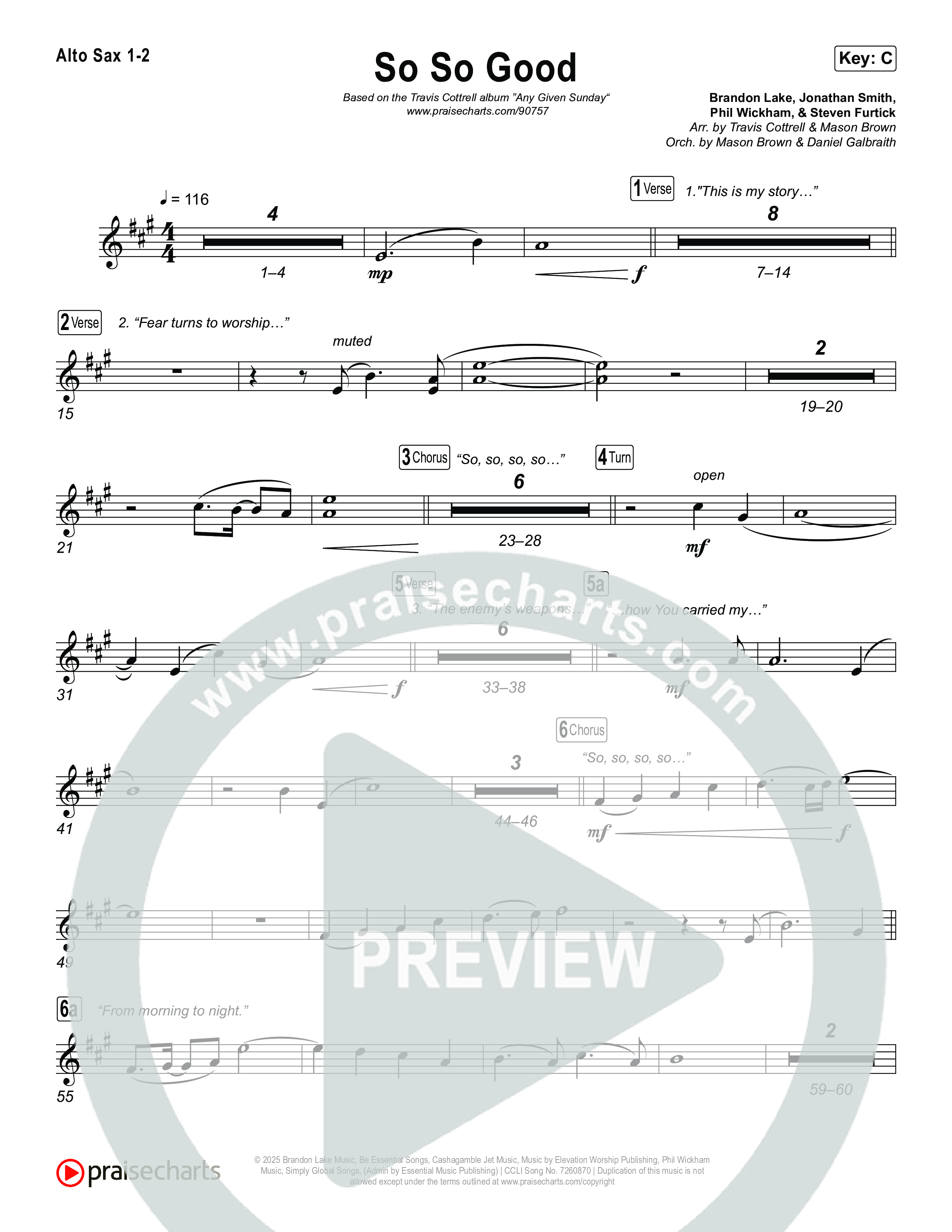 So So Good (Choral/SATB) Sax Pack (Travis Cottrell / Brooke Voland / Arr. Mason Brown)