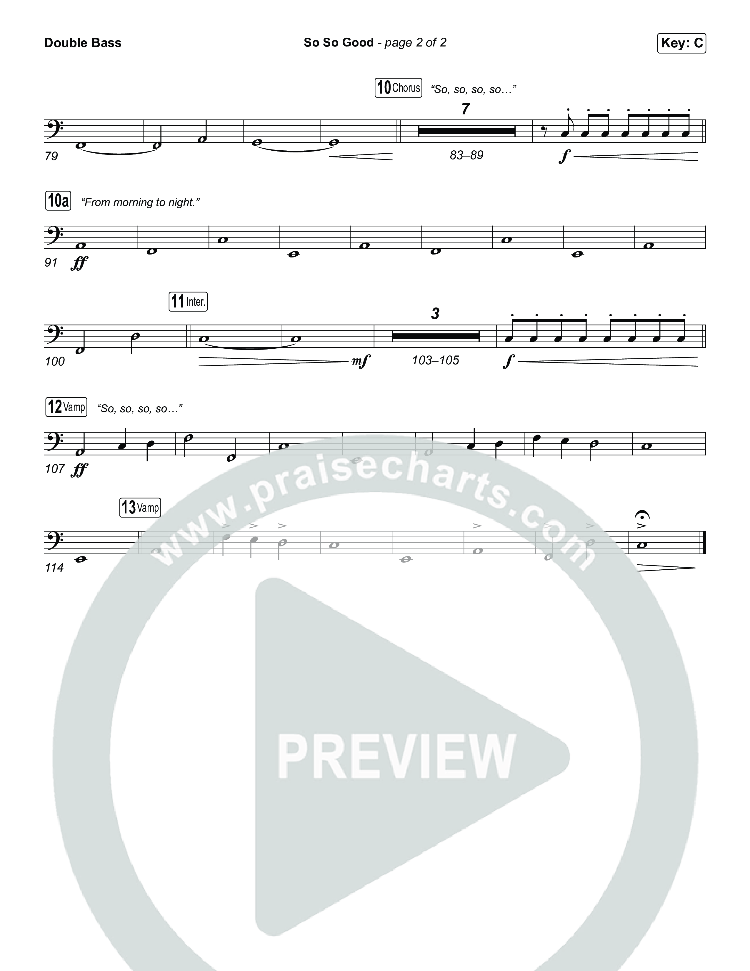 So So Good (Choral/SATB) String Bass (Travis Cottrell / Brooke Voland / Arr. Mason Brown)