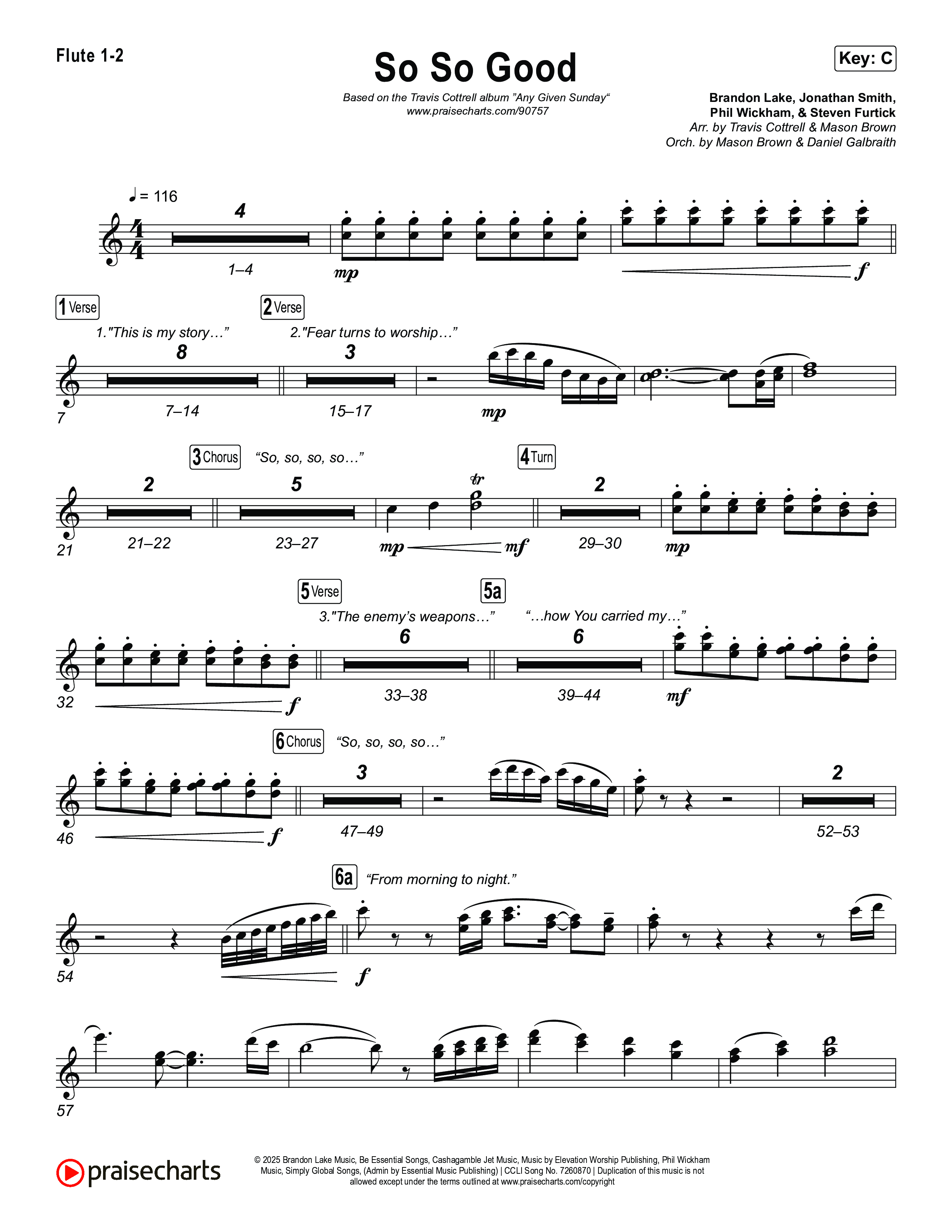 So So Good (Choral/SATB) Wind Pack (Travis Cottrell / Brooke Voland / Arr. Mason Brown)