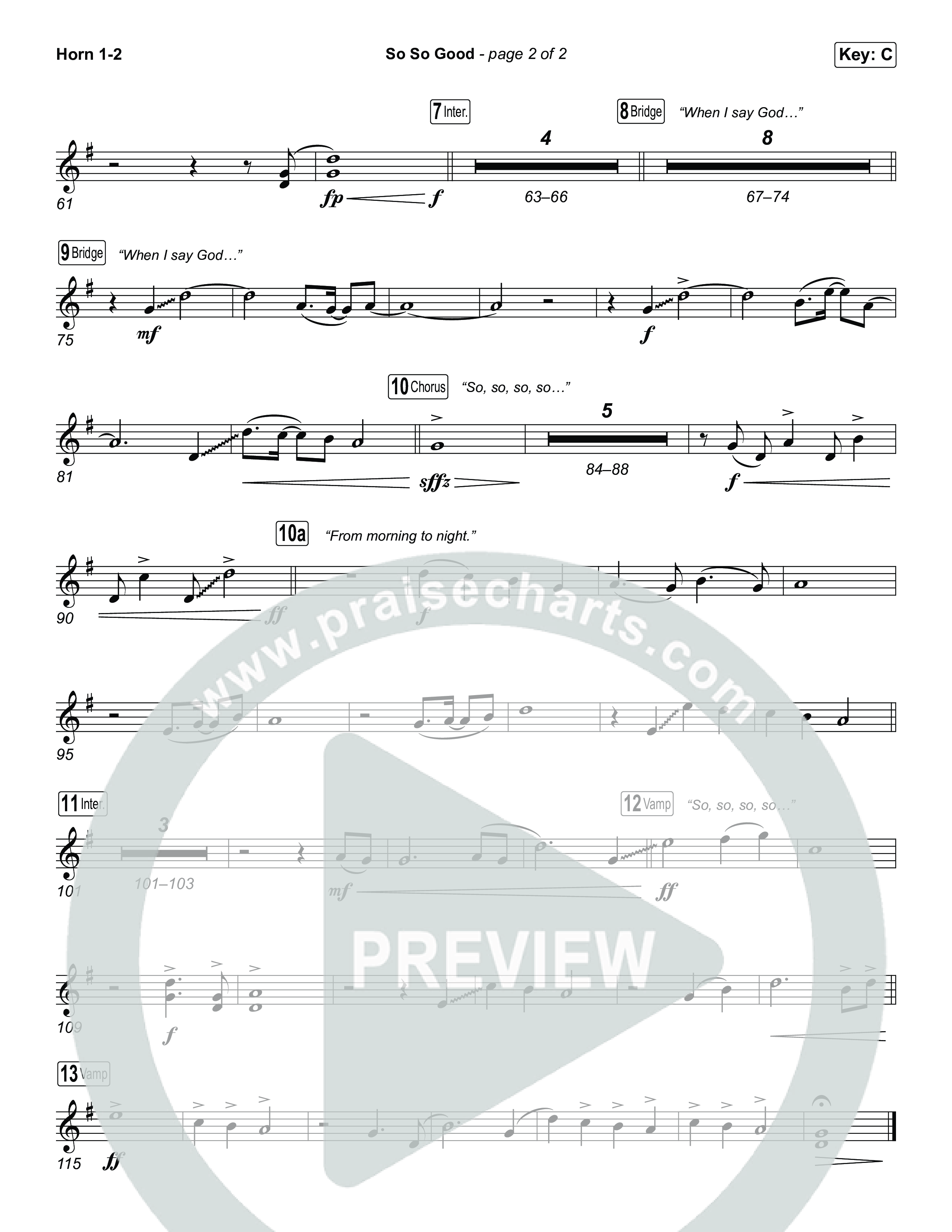 So So Good (Choral/SATB) Brass Pack (Travis Cottrell / Brooke Voland / Arr. Mason Brown)