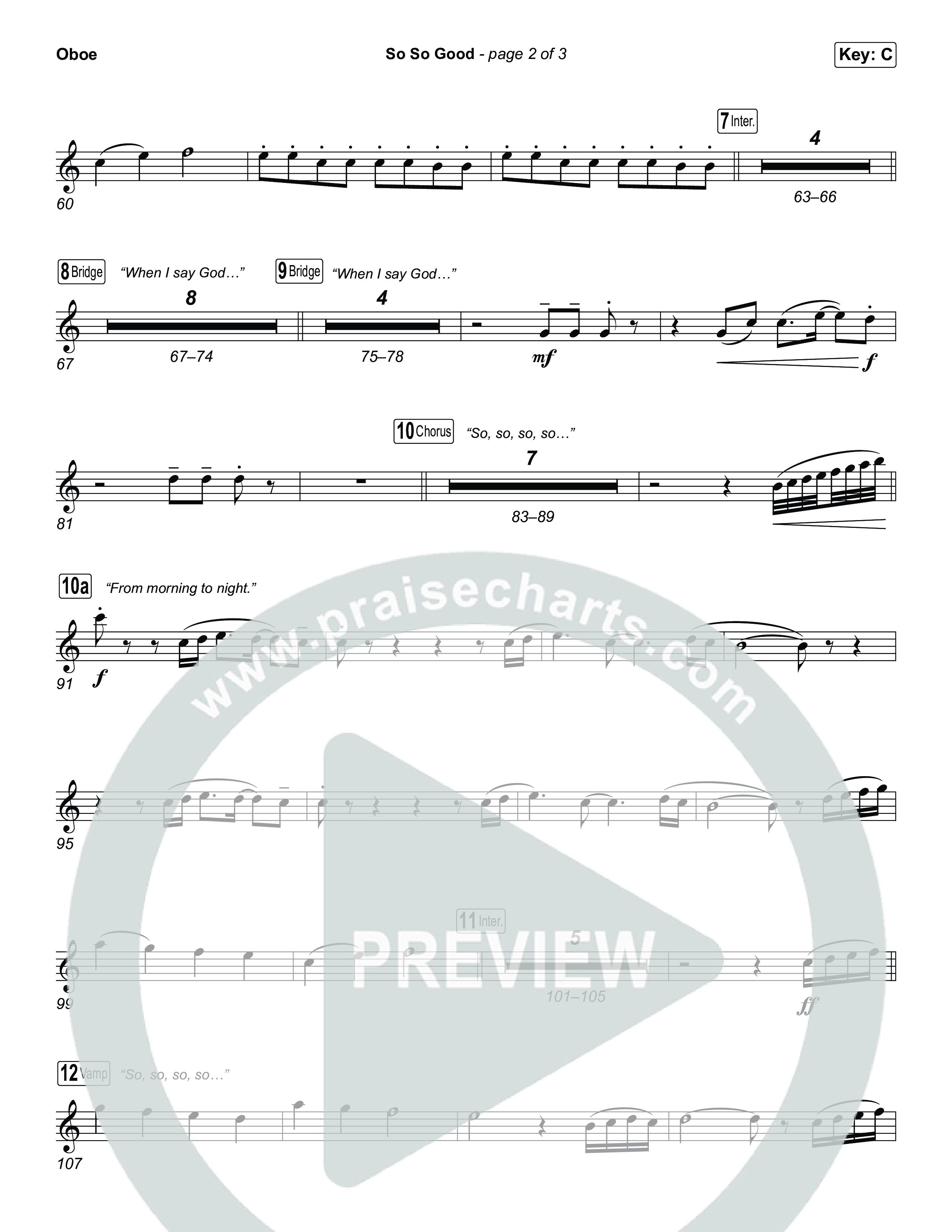 So So Good (Choral/SATB) Oboe (Travis Cottrell / Brooke Voland / Arr. Mason Brown)