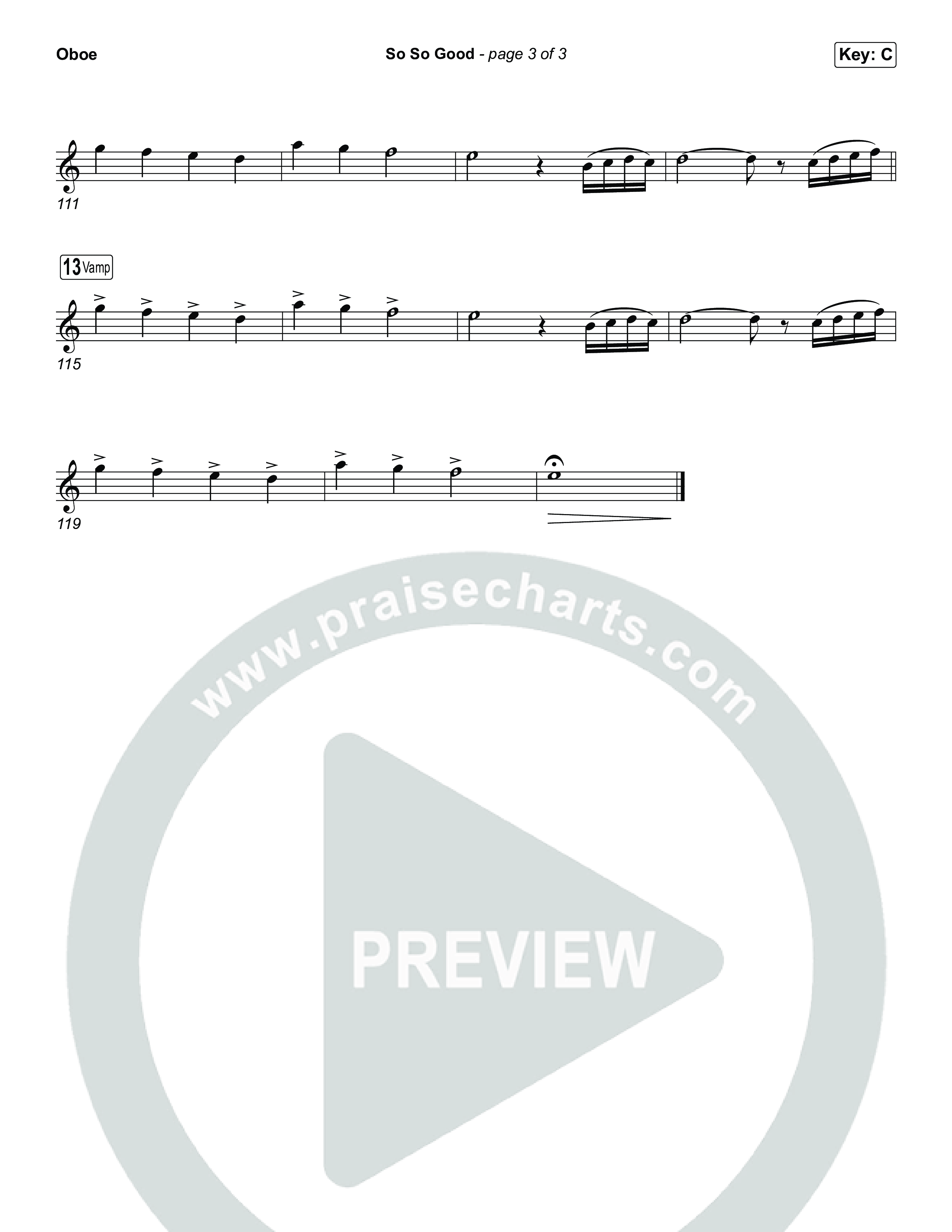 So So Good (Choral/SATB) Oboe (Travis Cottrell / Brooke Voland / Arr. Mason Brown)